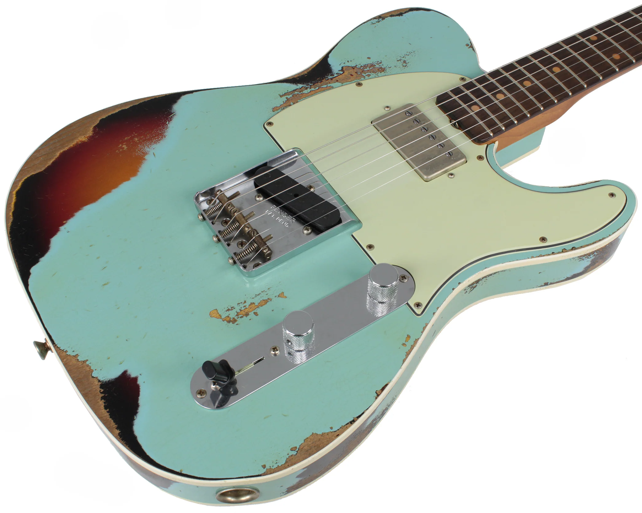 Fender Custom Shop Ltd Heavy Relic Reverse Custom HS Tele, Daphne Blue o/ 3TS - Image 5