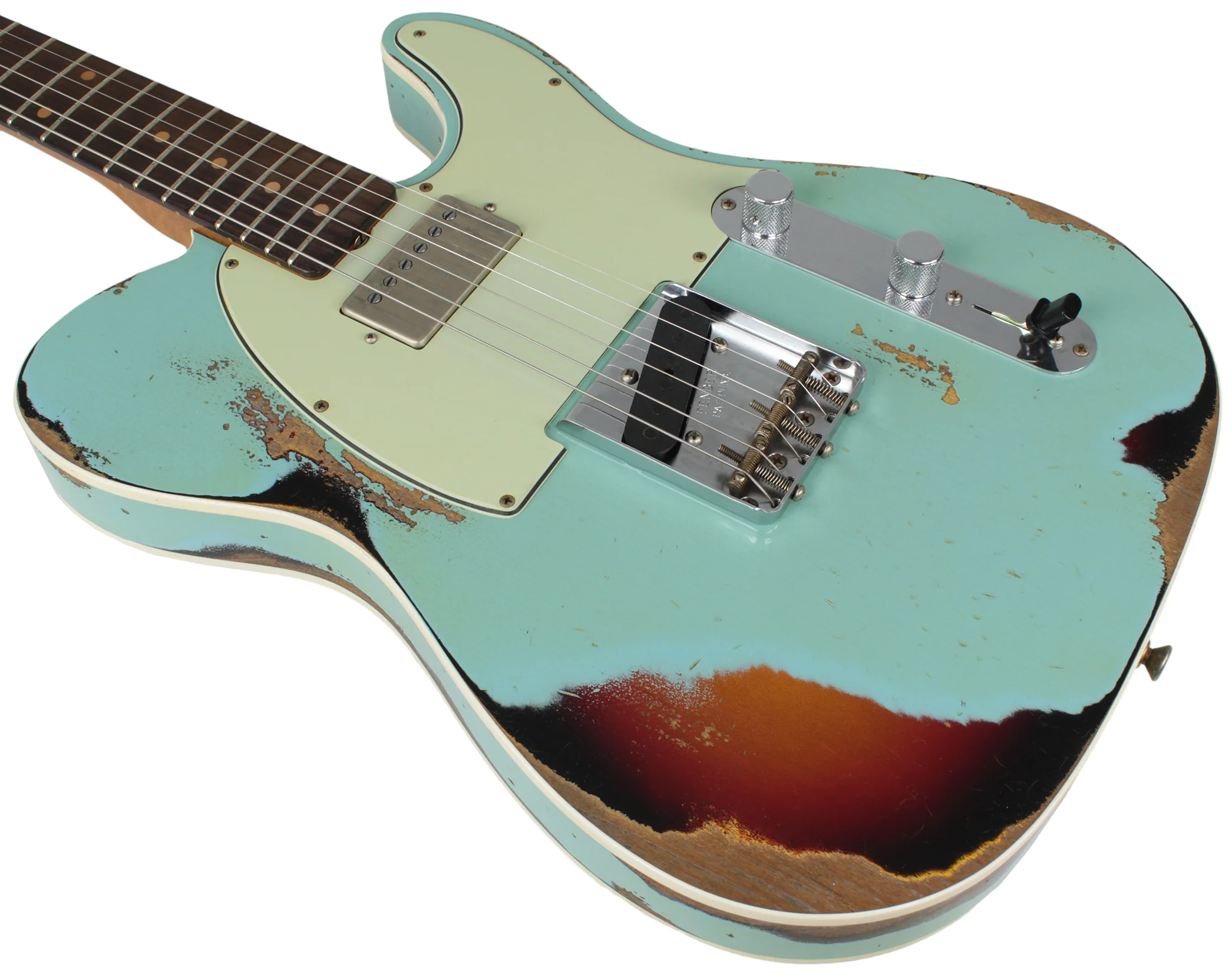 Fender Custom Shop Ltd Heavy Relic Reverse Custom HS Tele, Daphne Blue o/ 3TS - Image 7