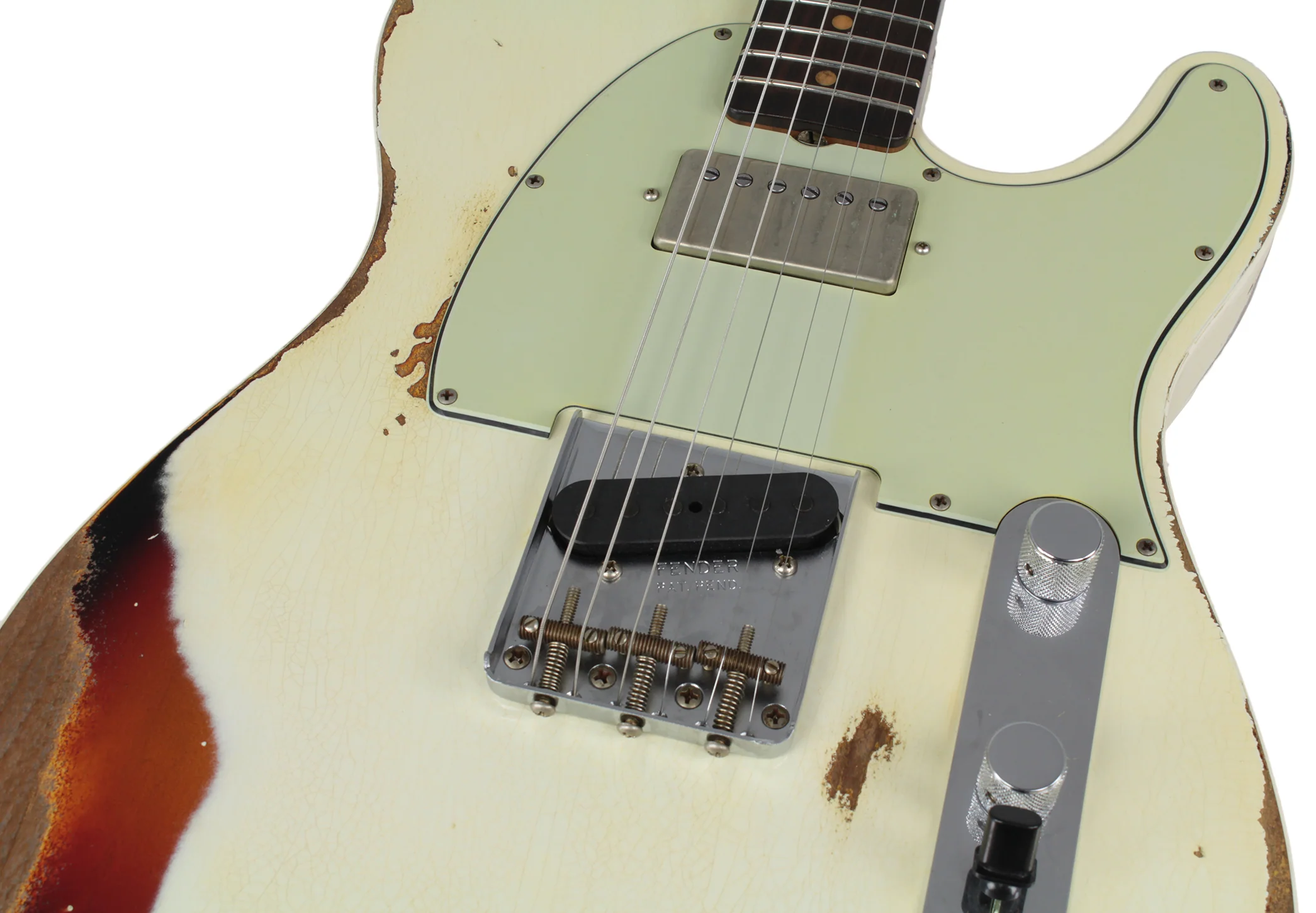 Fender Custom Shop Ltd Heavy Relic Reverse Custom HS Tele, Olympic White o/ 3TS - Image 6