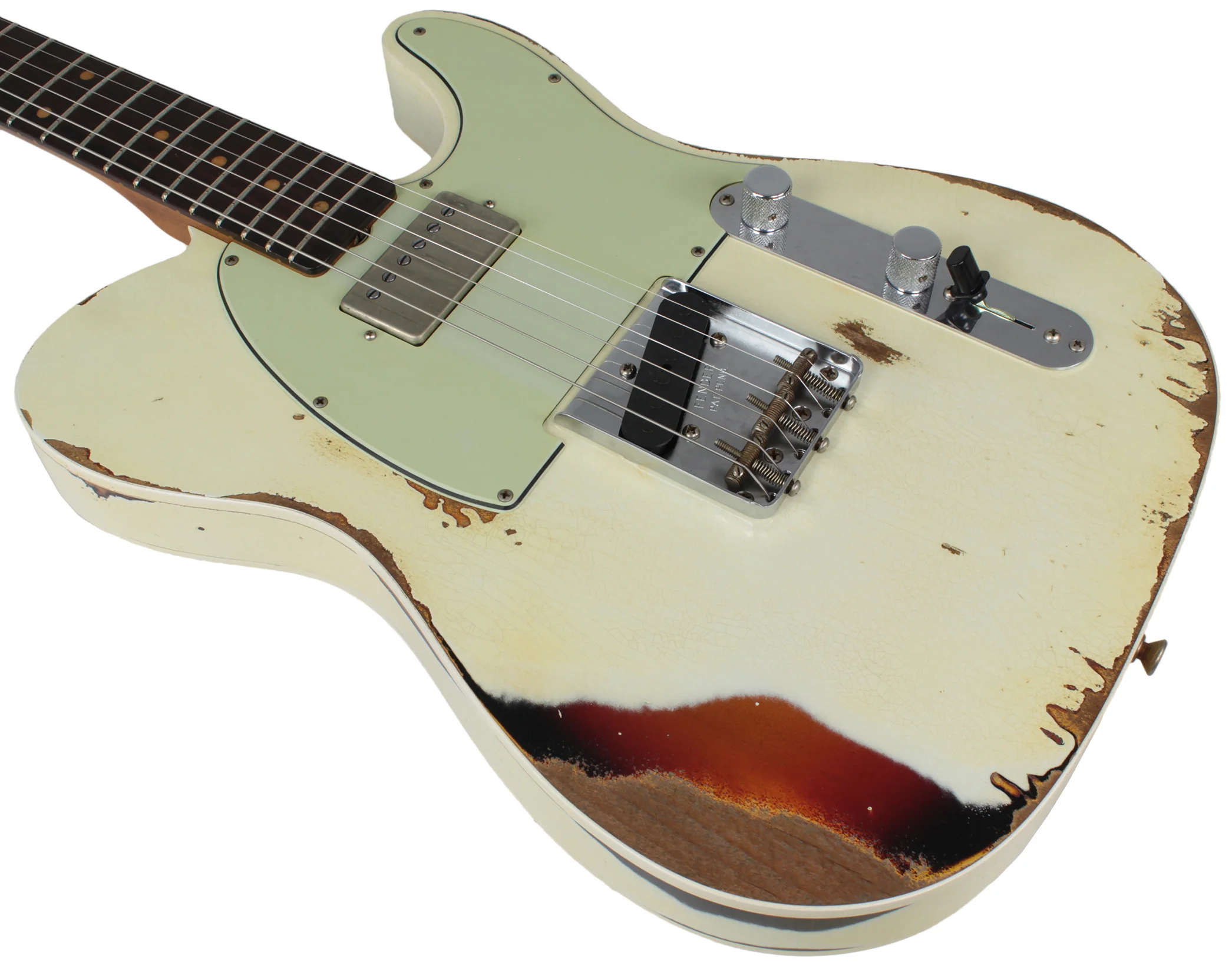 Fender Custom Shop Ltd Heavy Relic Reverse Custom HS Tele, Olympic White o/ 3TS - Image 7