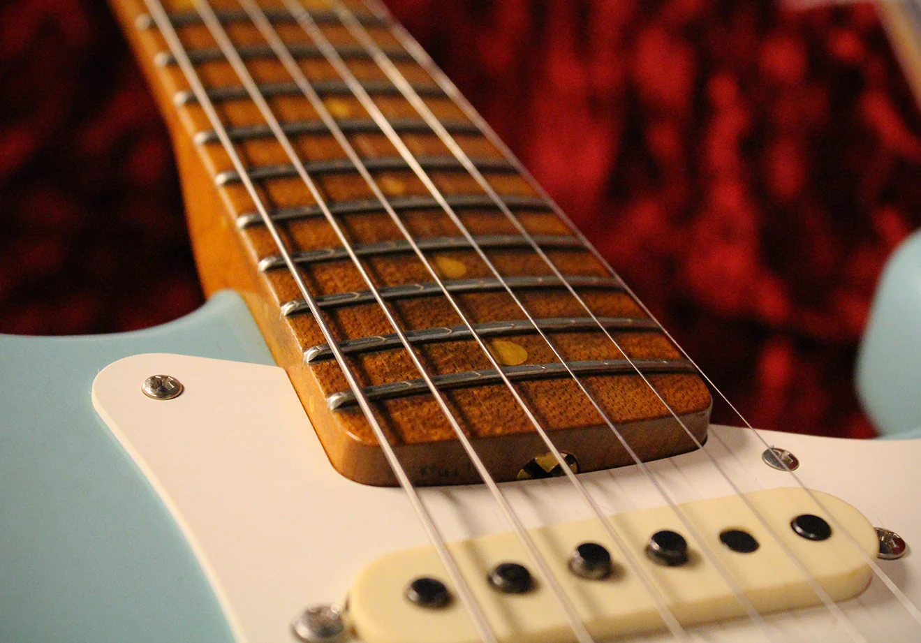 Fender Custom Shop Roasted 57 Journeyman Relic Strat Guitar, Daphne Blue - Image 12