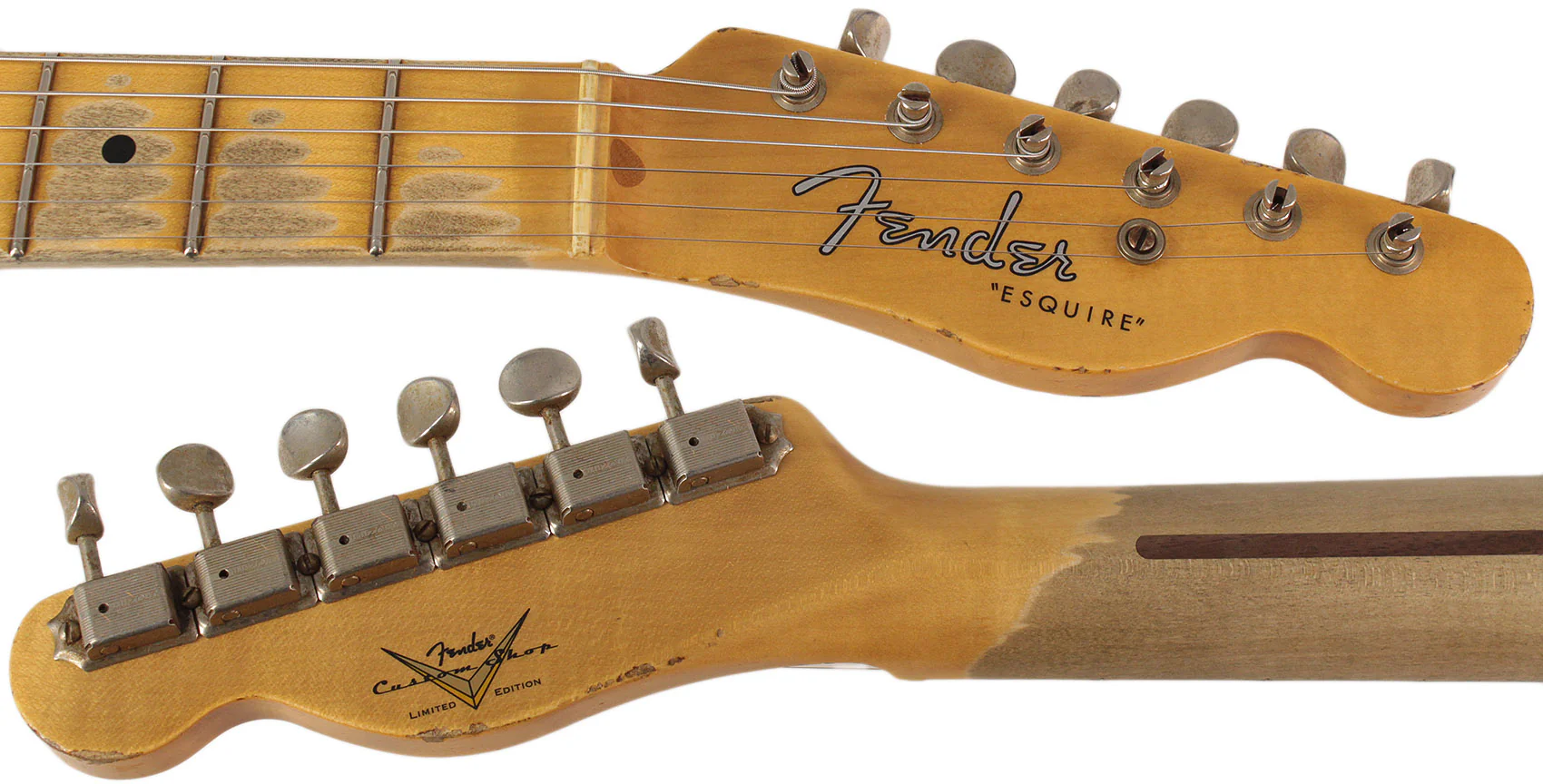 Fender Custom Shop Roasted Pine Double Esquire, Relic, Wide Fade 2-Color Sunburst - Image 8