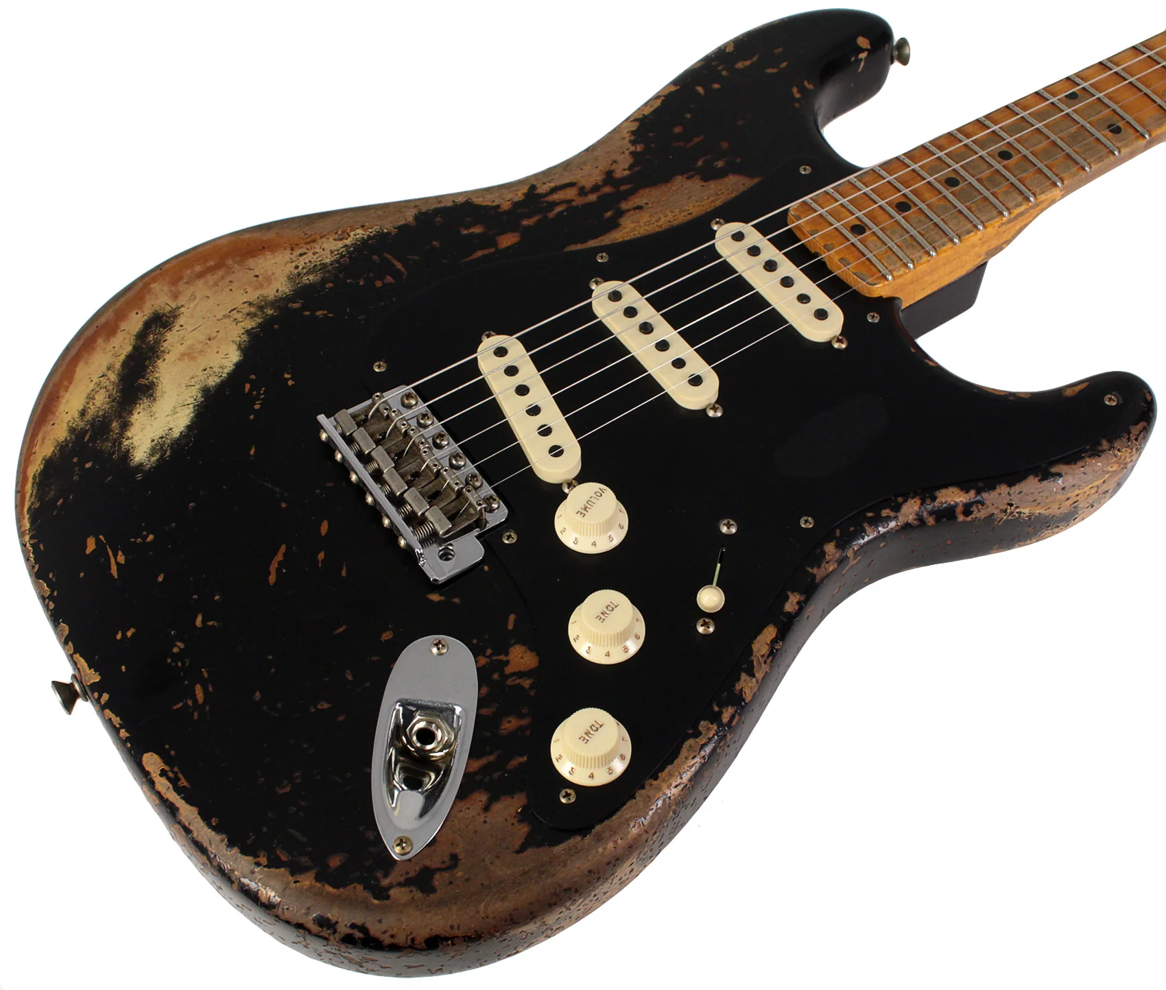 Fender Custom Shop Limited Poblano Strat, Super Heavy Relic, Aged Black - Image 2
