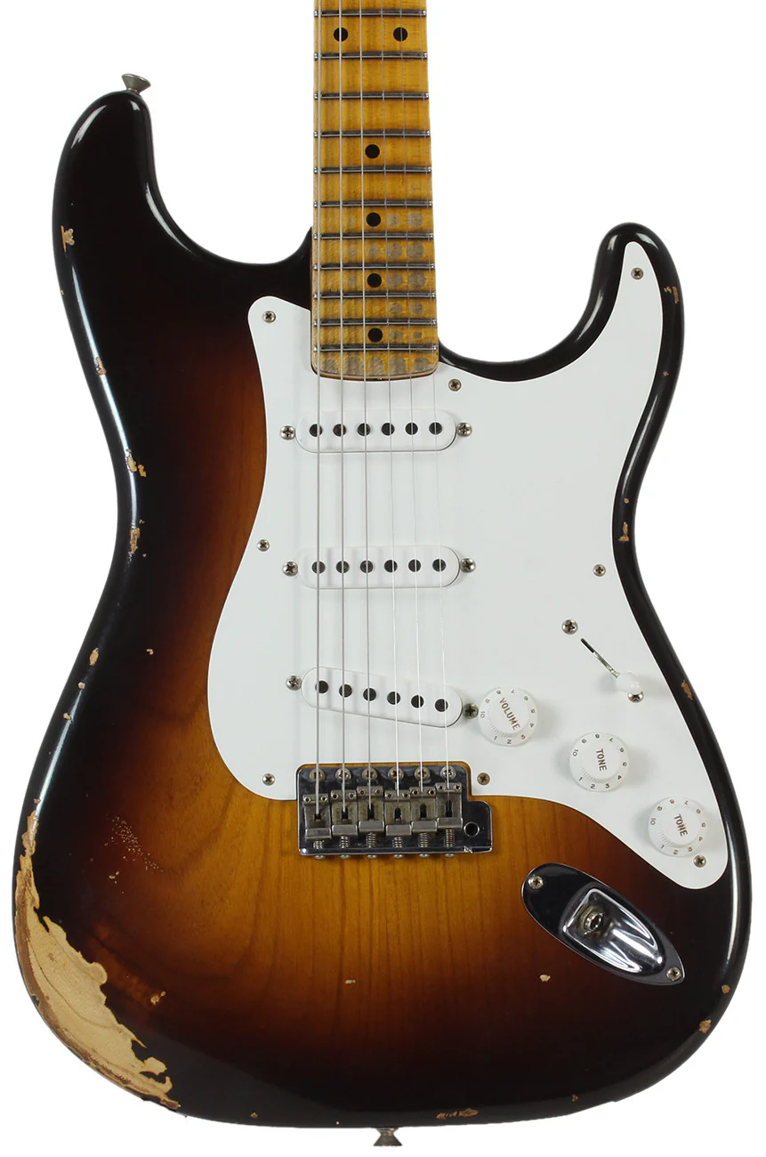 Fender Custom Shop 1955 Heavy Relic Stratocaster - Wide Fade 2-Tone Sunburst - Image 3