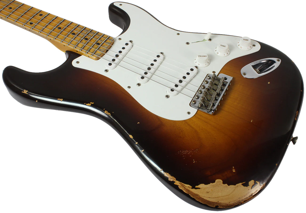 Fender Custom Shop 1955 Heavy Relic Stratocaster - Wide Fade 2-Tone Sunburst - Image 6