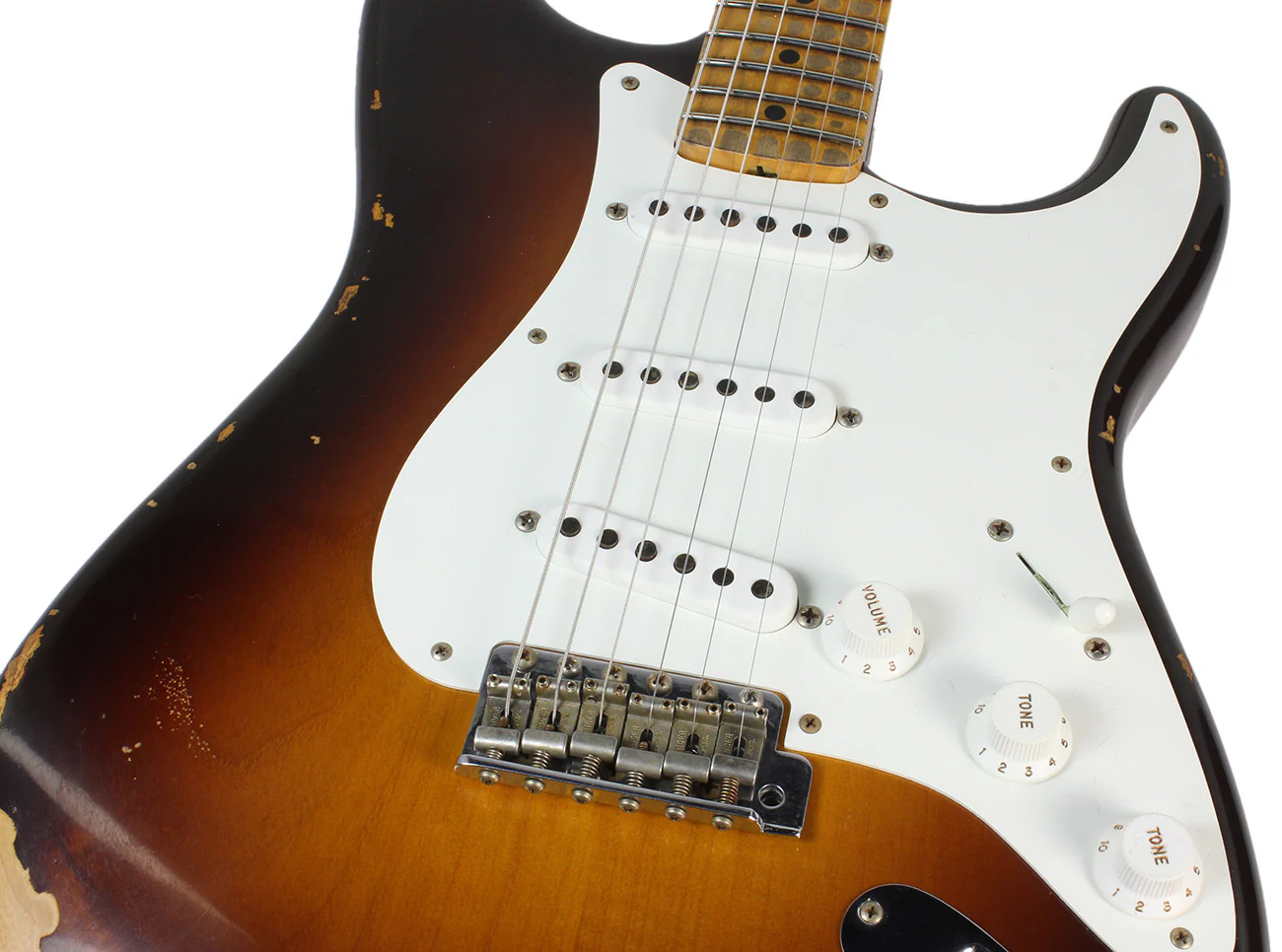 Fender Custom Shop 1955 Heavy Relic Stratocaster - Wide Fade 2-Tone Sunburst - Image 7