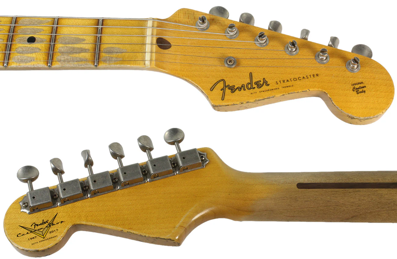 Fender Custom Shop 1955 Heavy Relic Stratocaster - Wide Fade 2-Tone Sunburst - Image 8