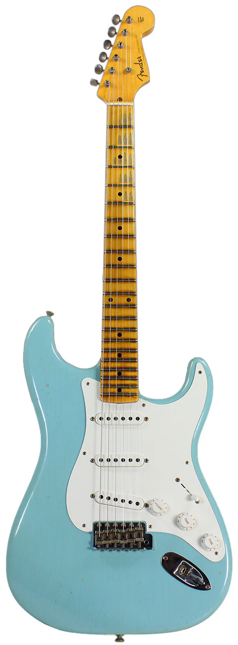 Fender Custom Shop 1955 Journeyman Relic Stratocaster - Aged Daphne Blue - NAMM - Image 2