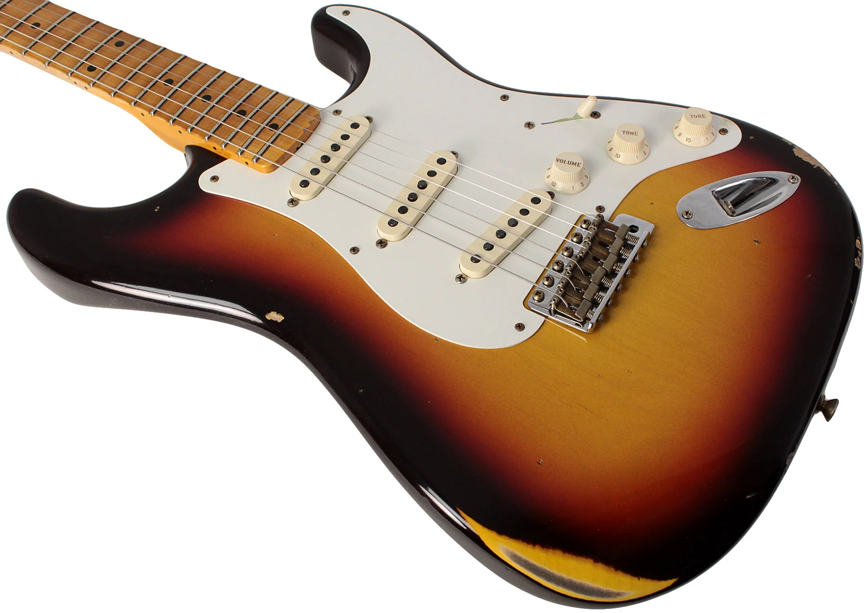 Fender Custom Shop 1958 Strat, Relic, Faded Aged Chocolate 3-Color Burst - Image 4
