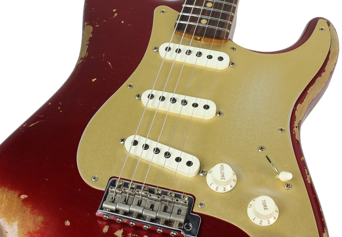 Fender Custom Shop 1959 Heavy Relic Stratocaster - Aged Candy Apple Red - NAMM - Image 7