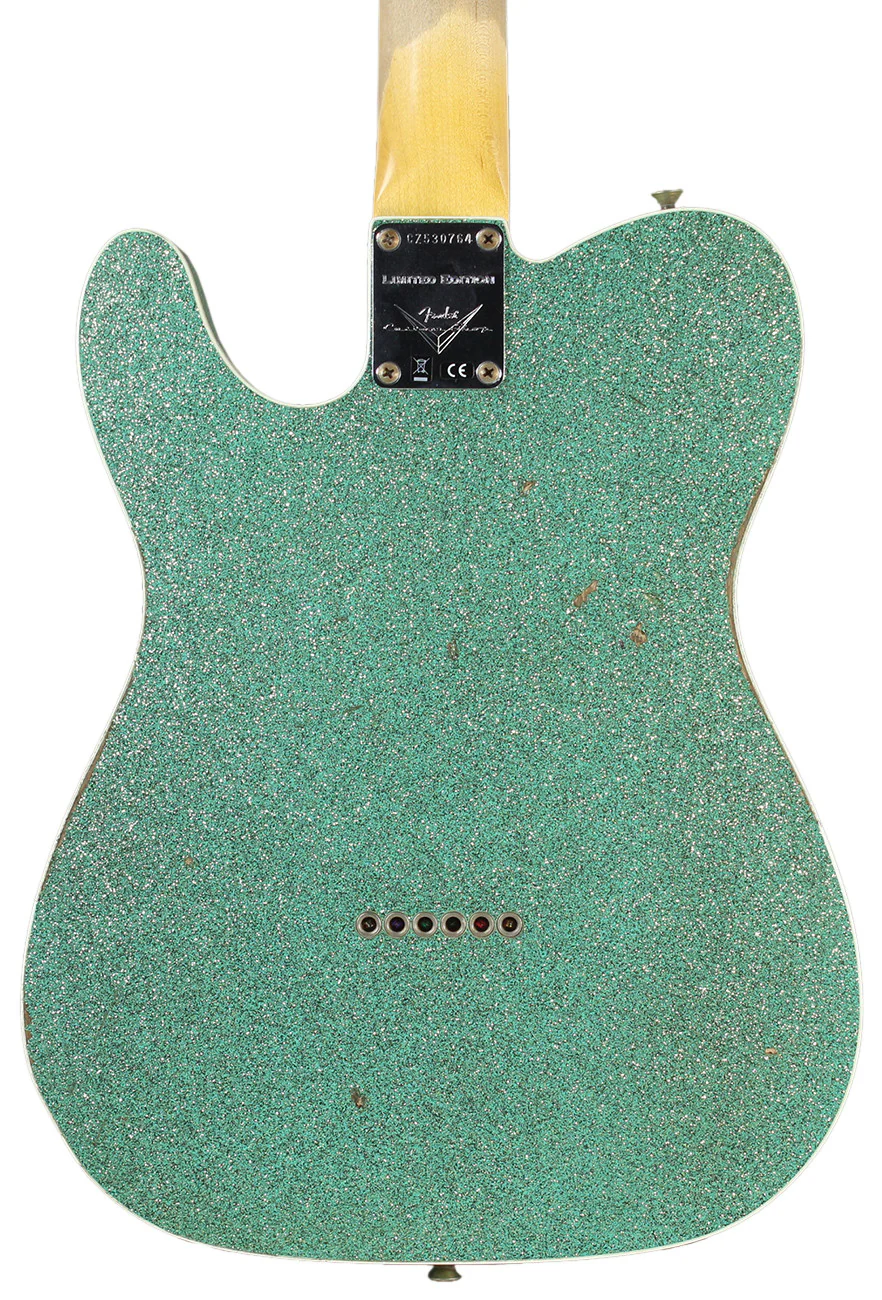 Fender Custom Shop 1960 Relic Tele Custom - Sea Foam Sparkle - NAMM - Image 4