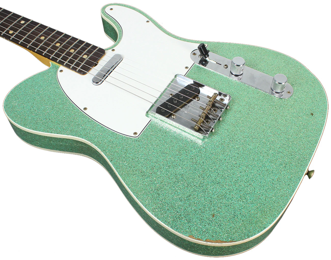 Fender Custom Shop 1960 Relic Tele Custom - Sea Foam Sparkle - NAMM - Image 6