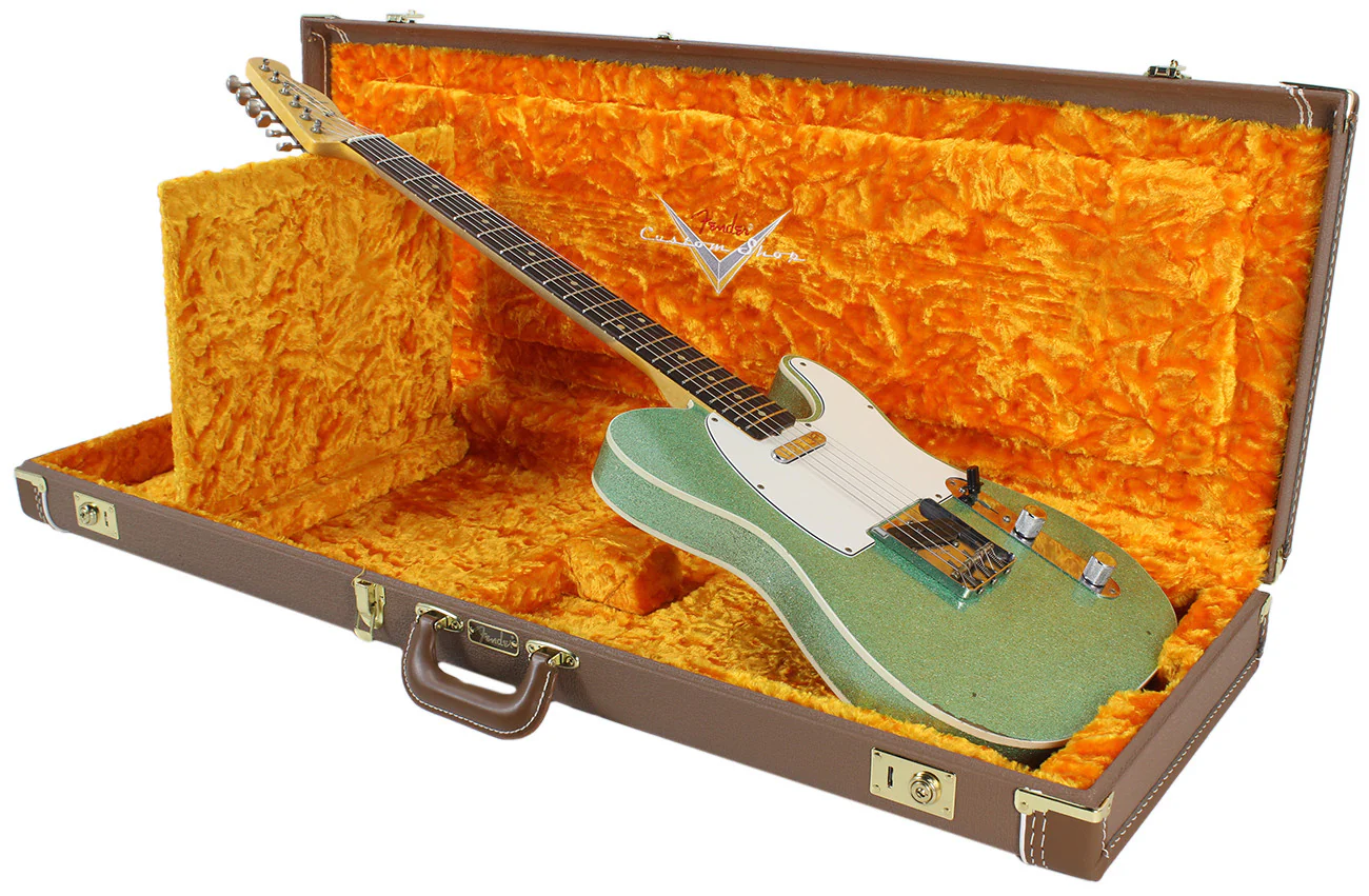 Fender Custom Shop 1960 Relic Tele Custom - Sea Foam Sparkle - NAMM - Image 9