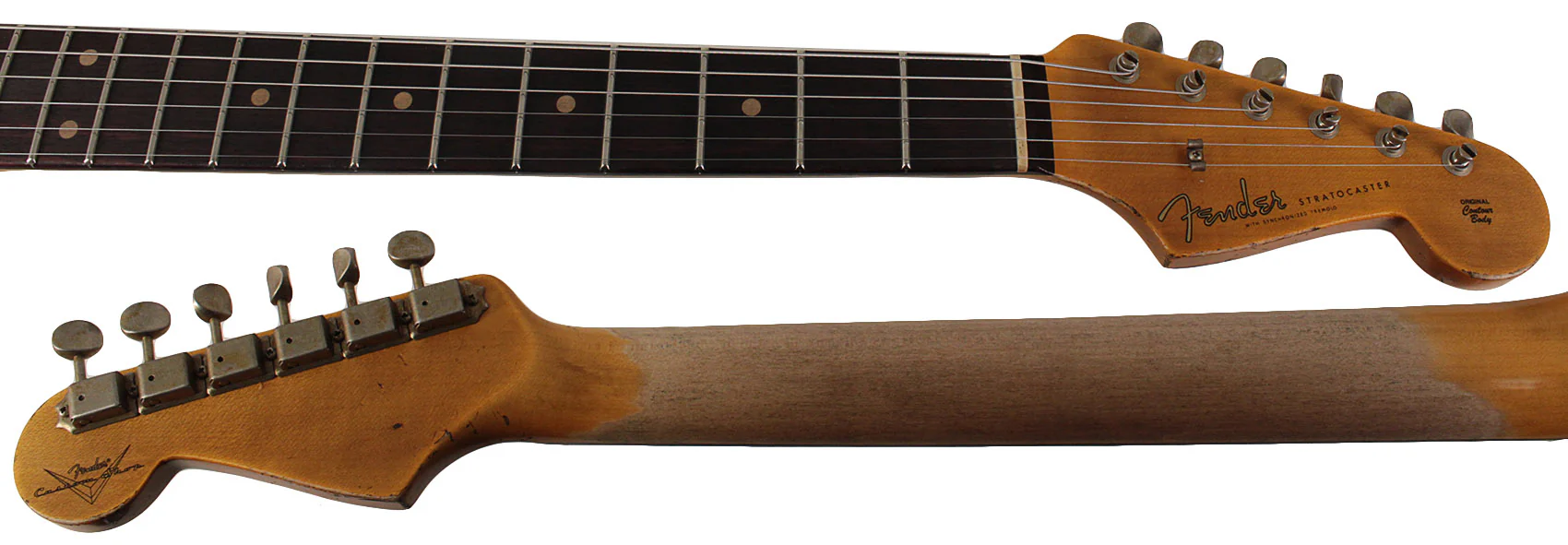 Fender Custom Shop 1960 Stratocaster, Heavy Relic, Aged Olympic White over 3-Tone Sunburst - Image 7