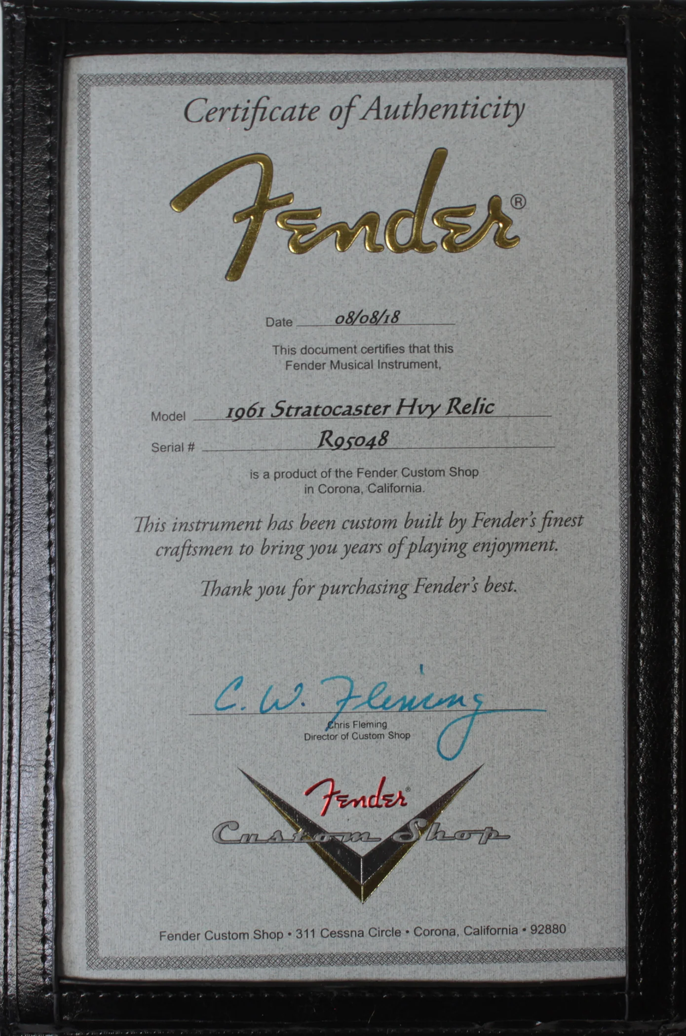 Fender Custom Shop 1961 Stratocaster - Black o/ 3TS - Special Run - Image 11