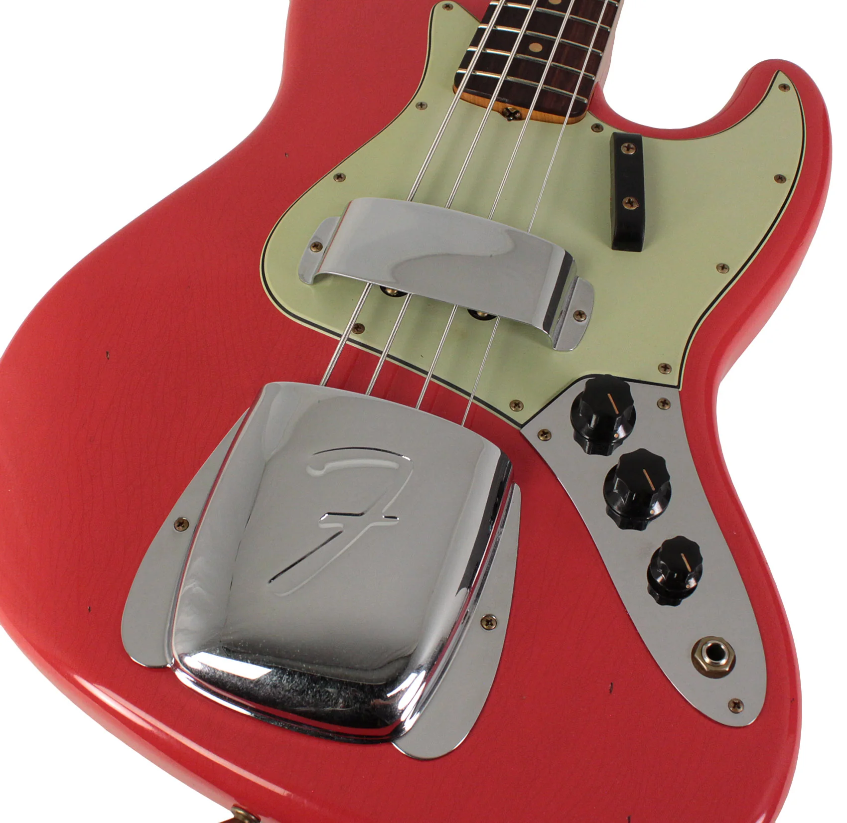 Fender Custom Shop 1963 Jazz Bass, Journeyman Relic, Aged Fiesta Red - Image 3