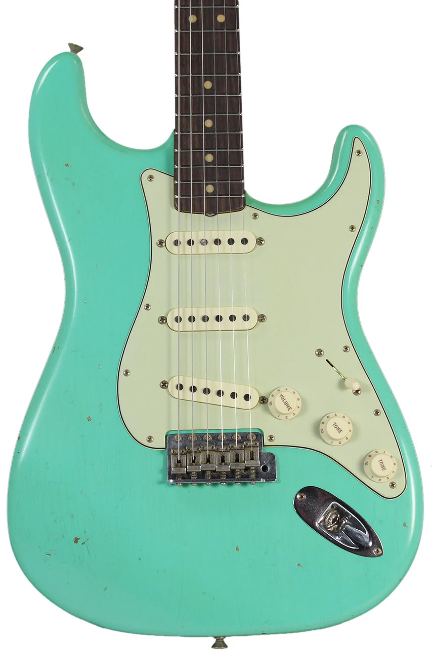 Fender Custom Shop 1963 Journeyman Relic Stratocaster - Aged Sea Foam Green - NAMM - Image 3
