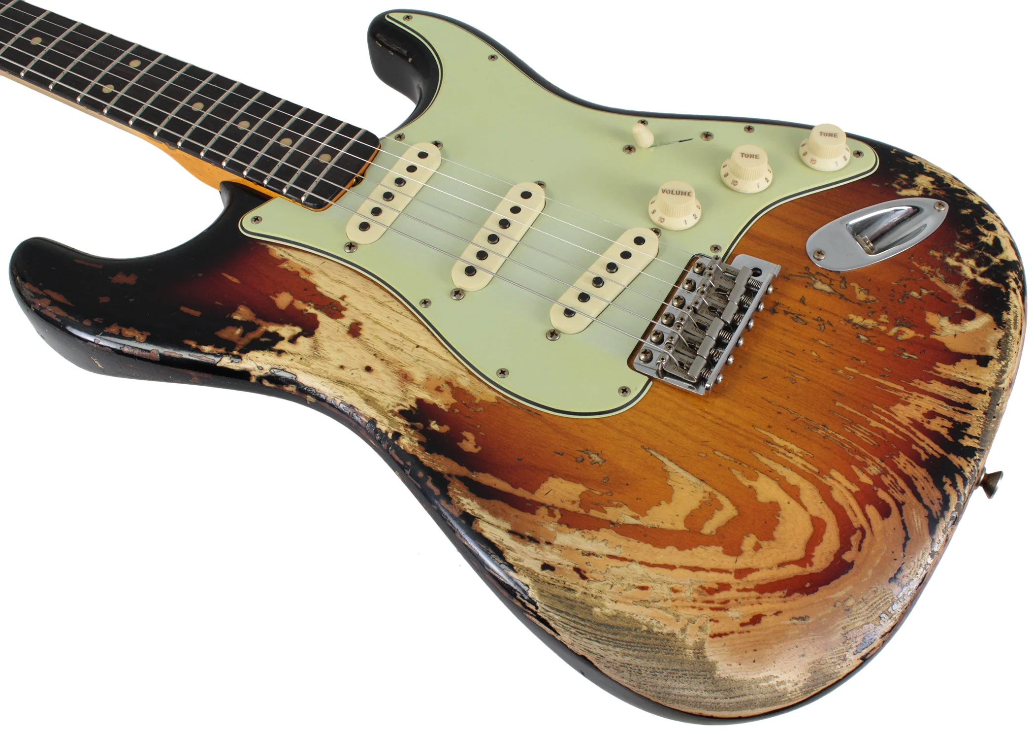 Fender Custom Shop 1963 Super Heavy Relic Stratocaster - Faded 3-Tone Sunburst - Image 4