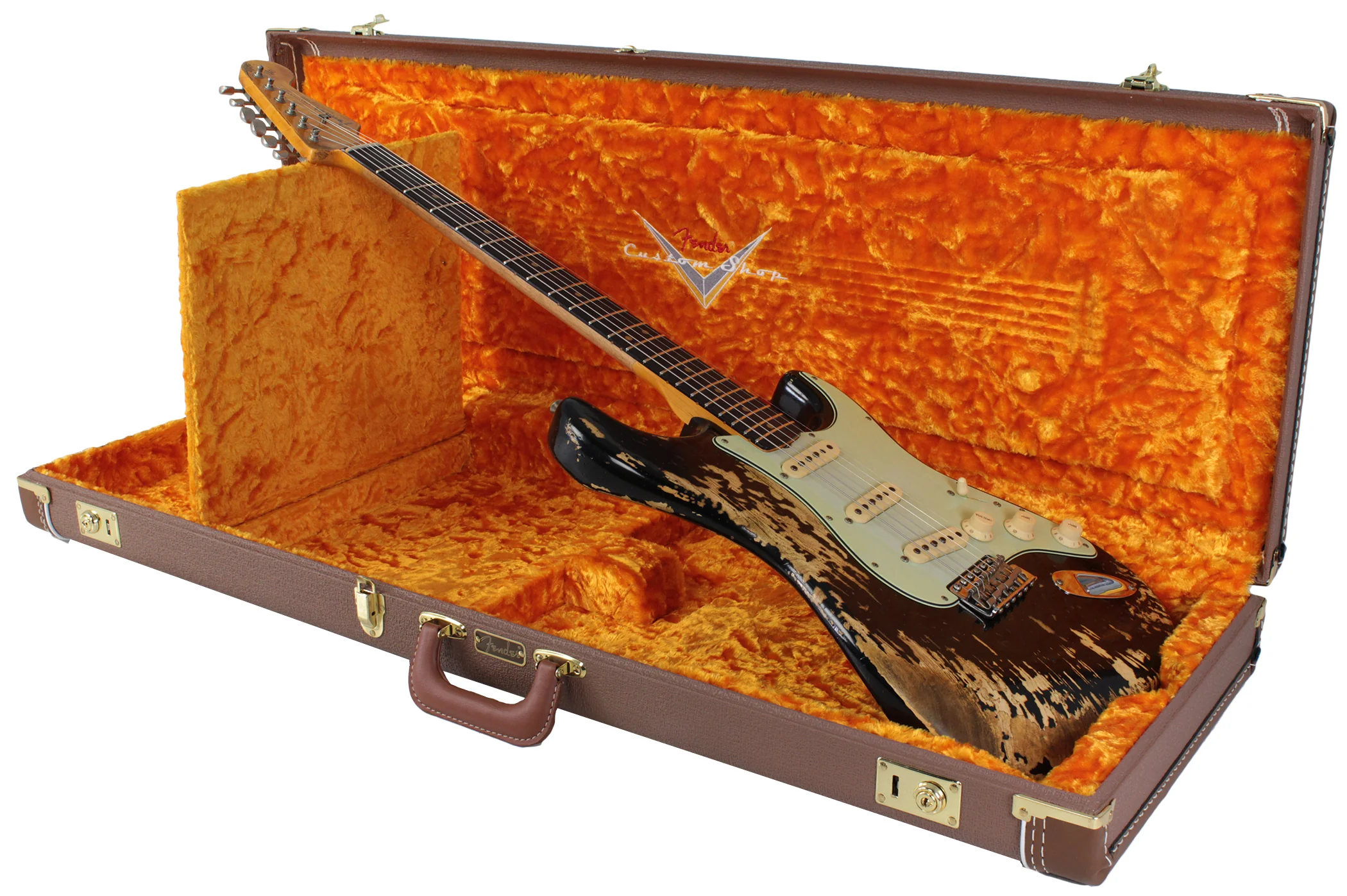 Fender Custom Shop 1963 Super Heavy Relic Stratocaster - Super Faded Aged Black - Image 11