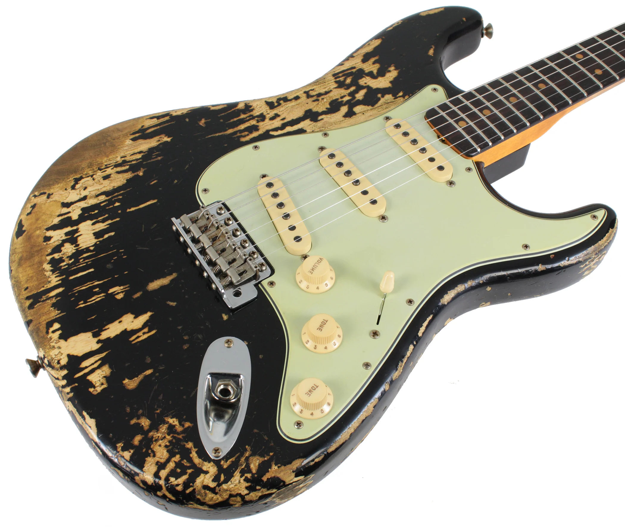 Fender Custom Shop 1963 Super Heavy Relic Stratocaster - Super Faded Aged Black - Image 2