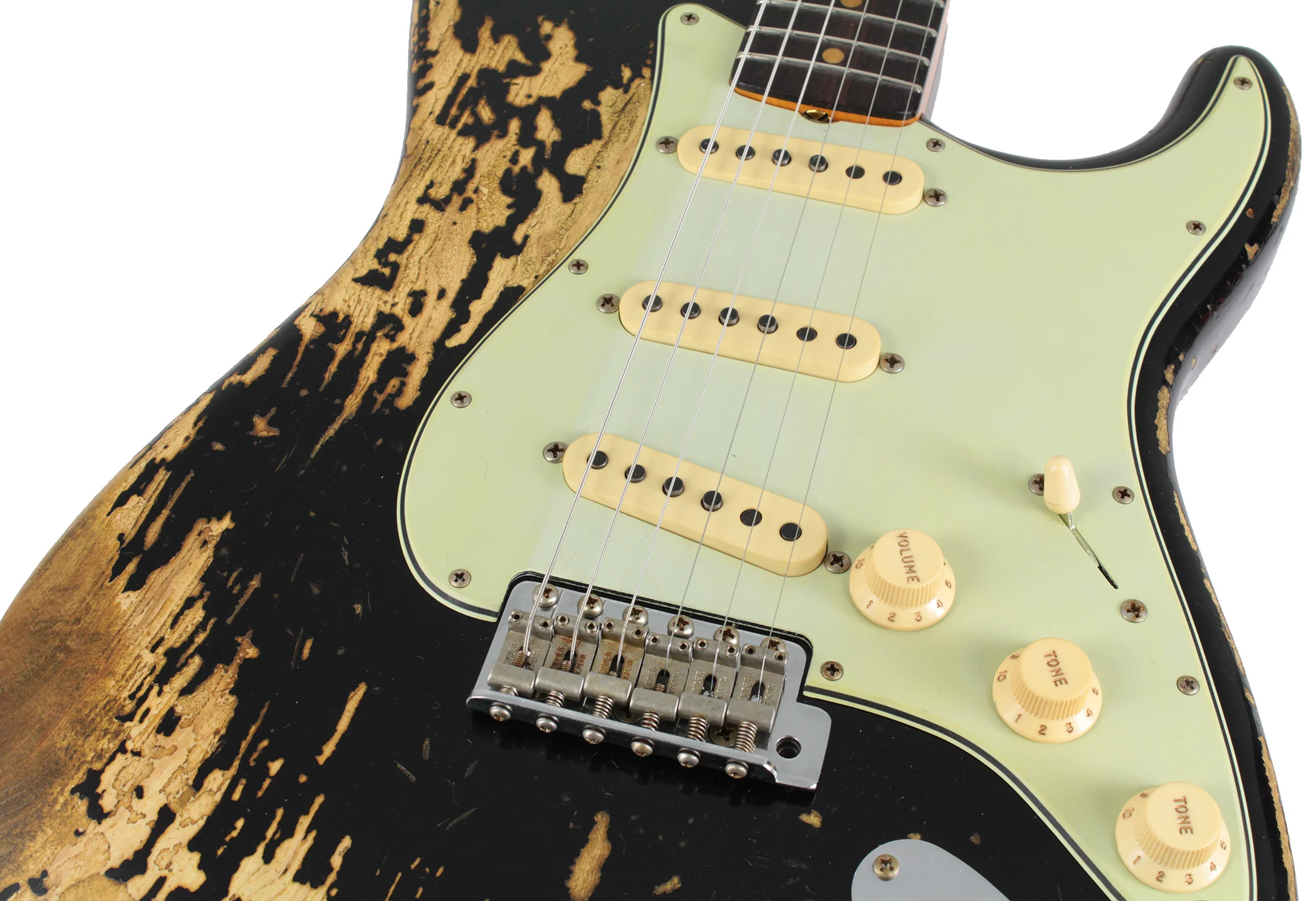 Fender Custom Shop 1963 Super Heavy Relic Stratocaster - Super Faded Aged Black - Image 3