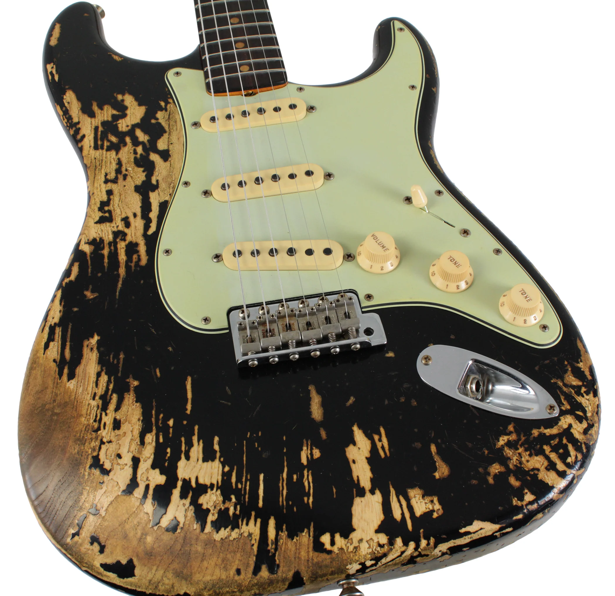 Fender Custom Shop 1963 Super Heavy Relic Stratocaster - Super Faded Aged Black - Image 5