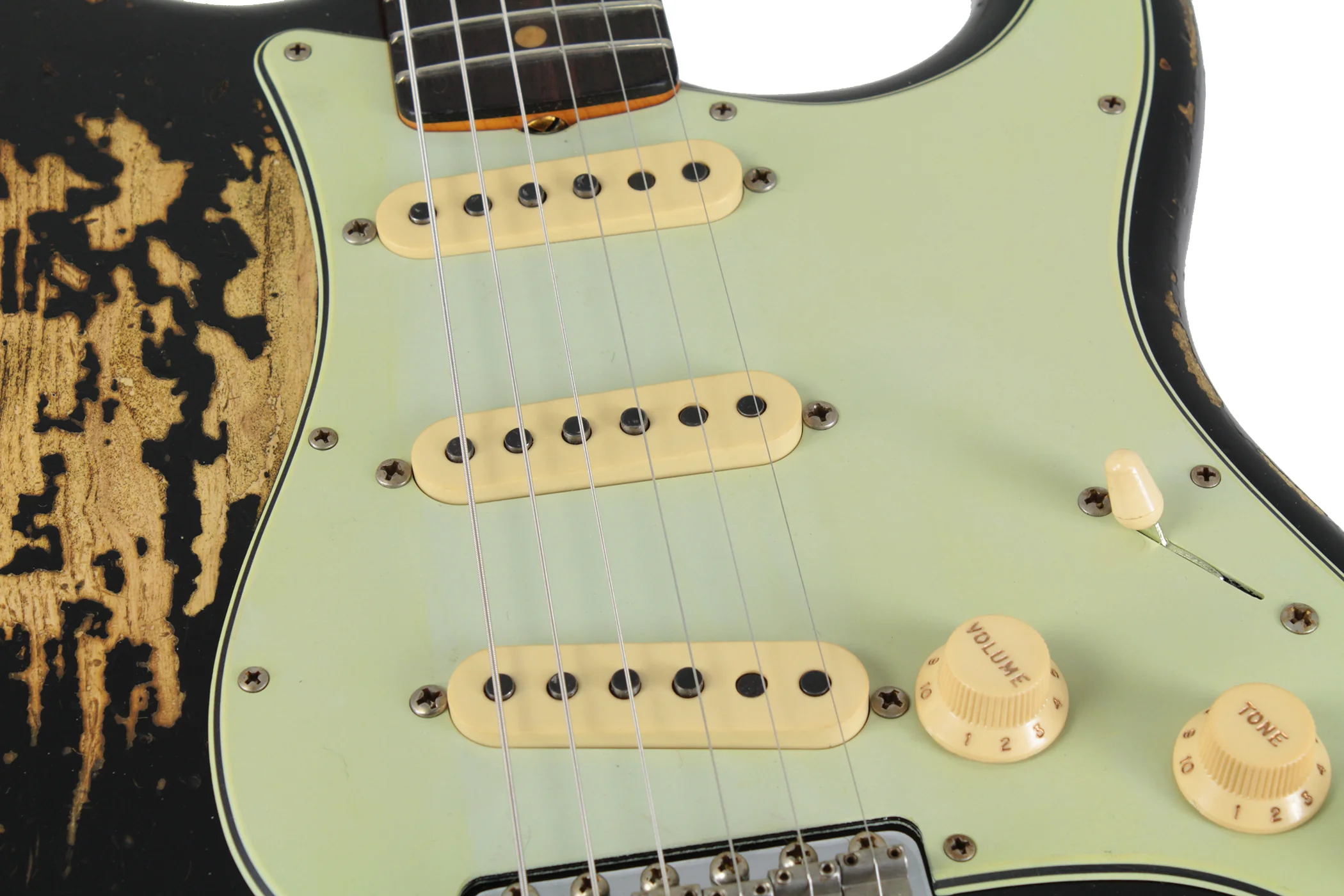 Fender Custom Shop 1963 Super Heavy Relic Stratocaster - Super Faded Aged Black - Image 6