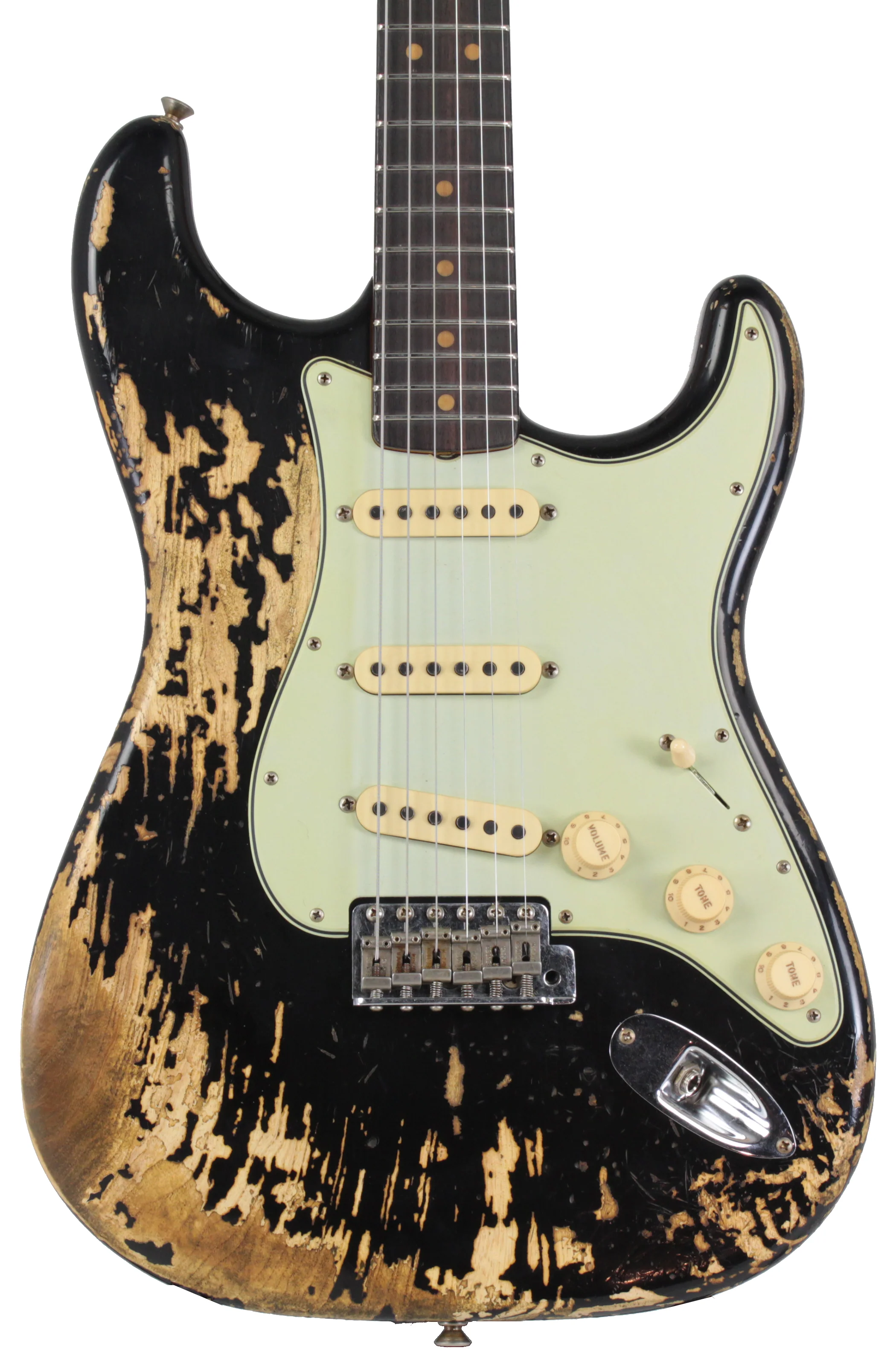 Fender Custom Shop 1963 Super Heavy Relic Stratocaster - Super Faded Aged Black - Image 7