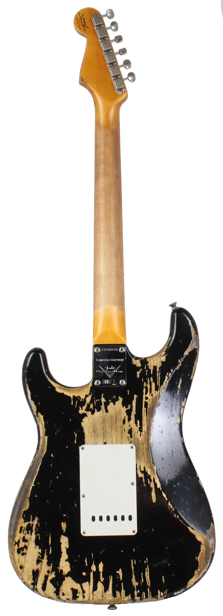Fender Custom Shop 1963 Super Heavy Relic Stratocaster - Super Faded Aged Black - Image 9