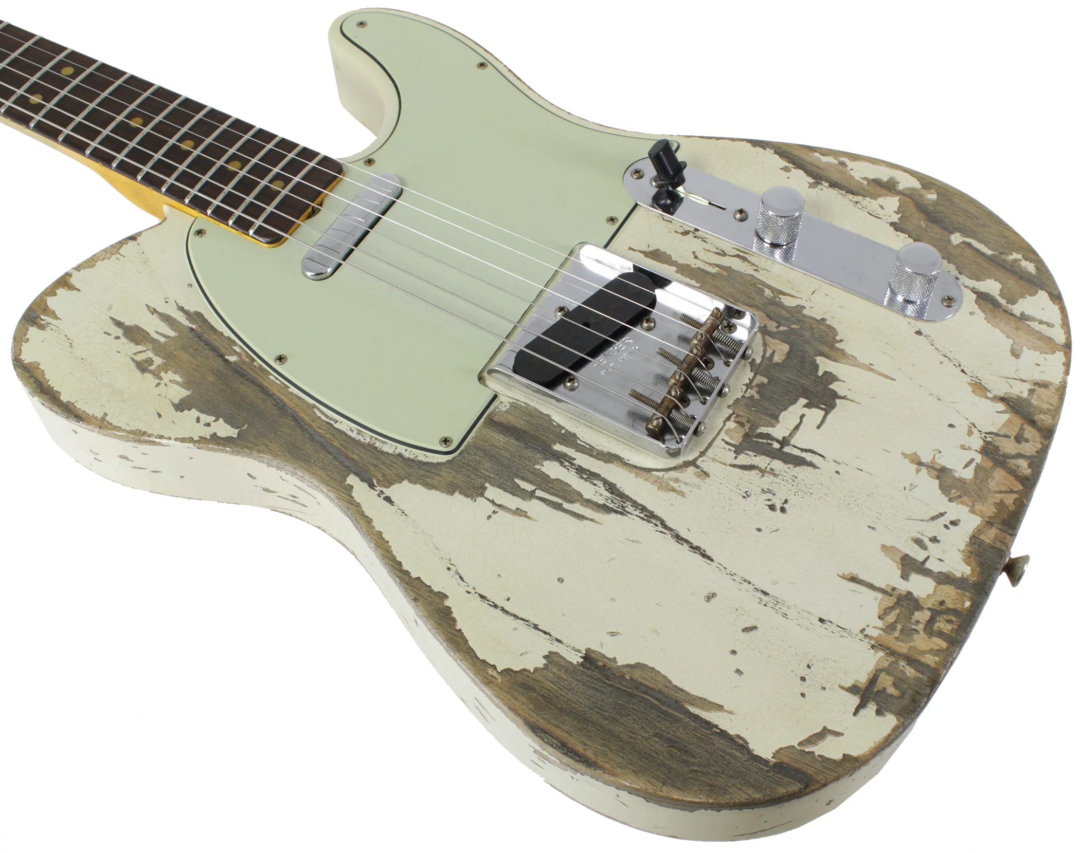 Fender Custom Shop 1963 Super Heavy Relic Telecaster, Super Faded Olympic White - Image 4
