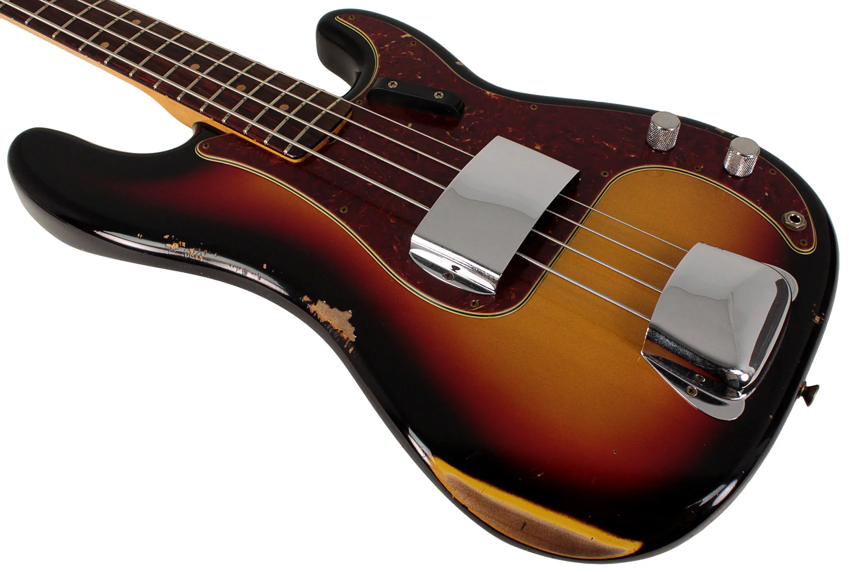 Fender Custom Shop 1964 Precision Bass, Relic, Bleached 3-Tone Sunburst - Image 4