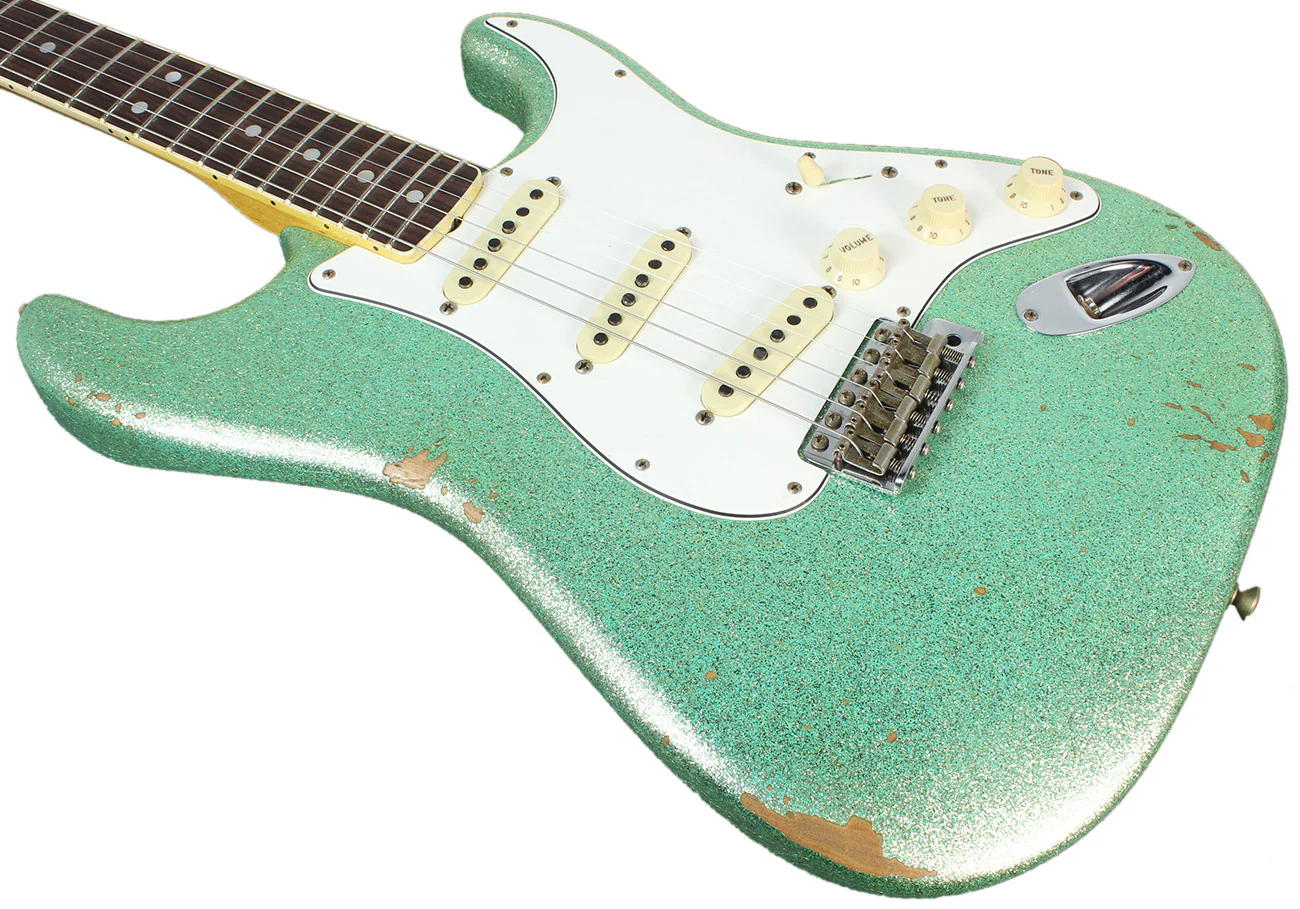 Fender Custom Shop 1967 Relic Stratocaster - Sea Foam Green Sparkle - NAMM - Image 6