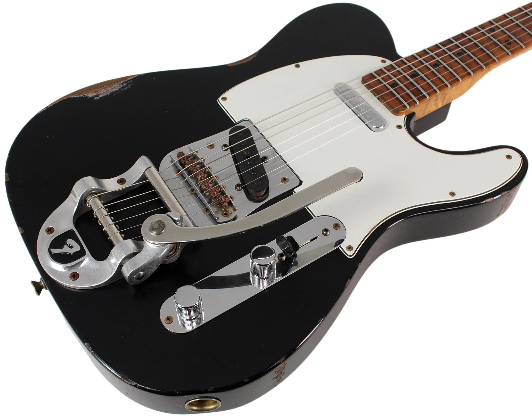 Fender Custom Shop 1969 Roasted Tele, Relic, Bigsby, Aged Black - Image 2