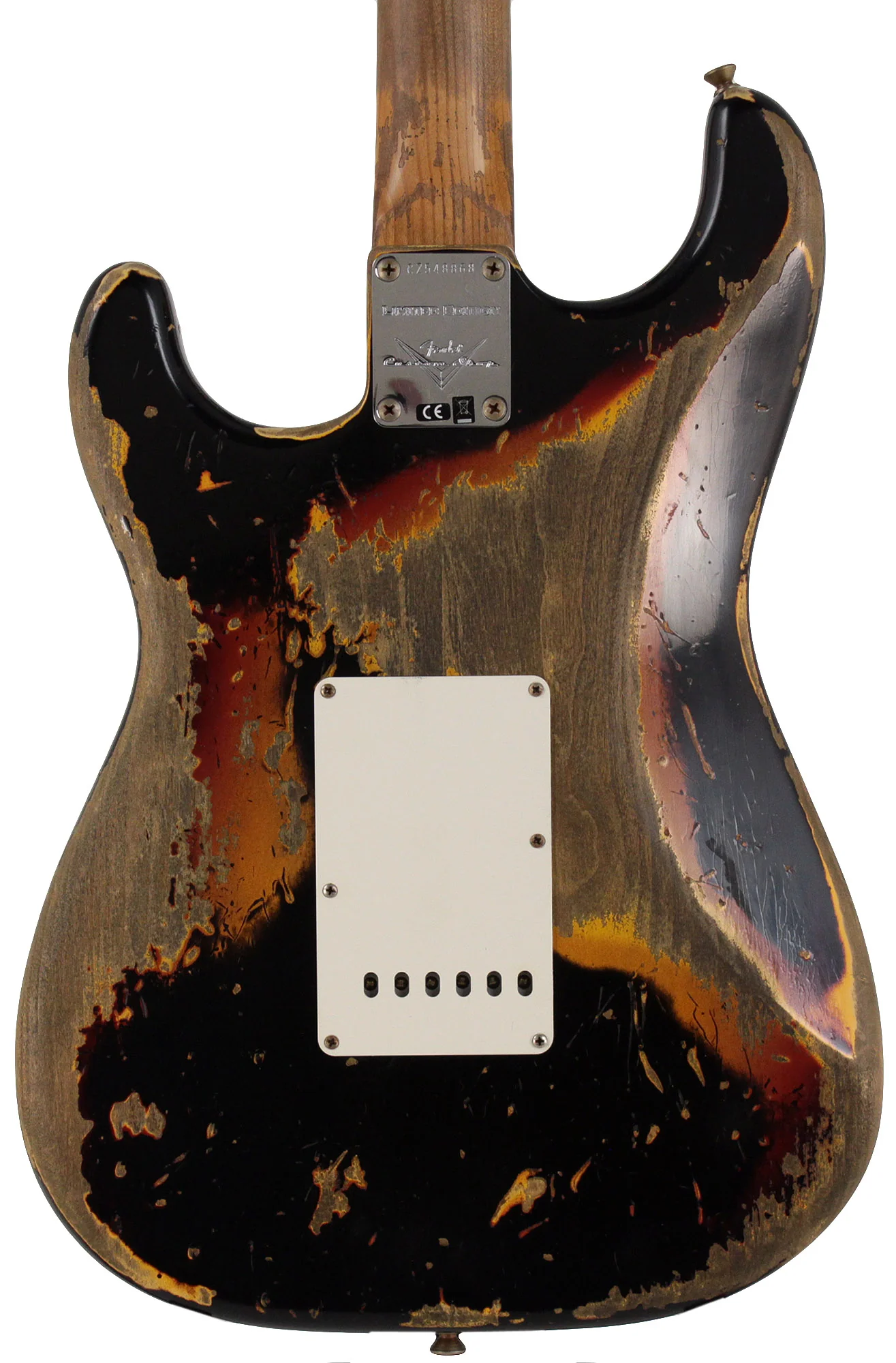 Fender Custom Shop 60/63 Super Heavy Relic Strat Guitar, Black o/ 3TS - Image 6