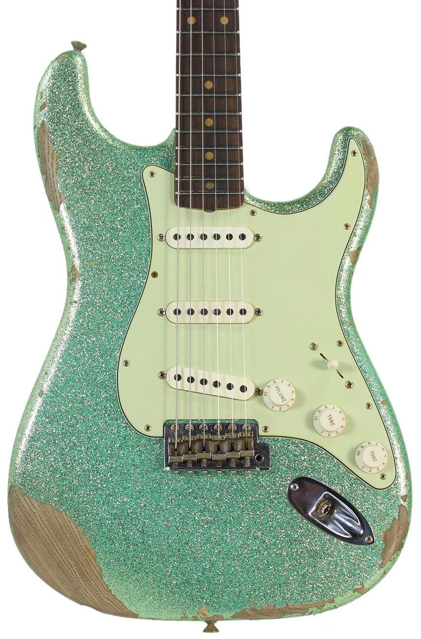 Fender Custom Shop 60s Heavy Relic Compound Radius Strat - Sea Foam Green Sparkle - NAMM - Image 3