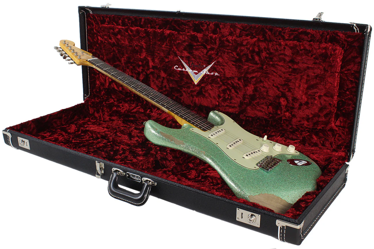 Fender Custom Shop 60s Heavy Relic Compound Radius Strat - Sea Foam Green Sparkle - NAMM - Image 9