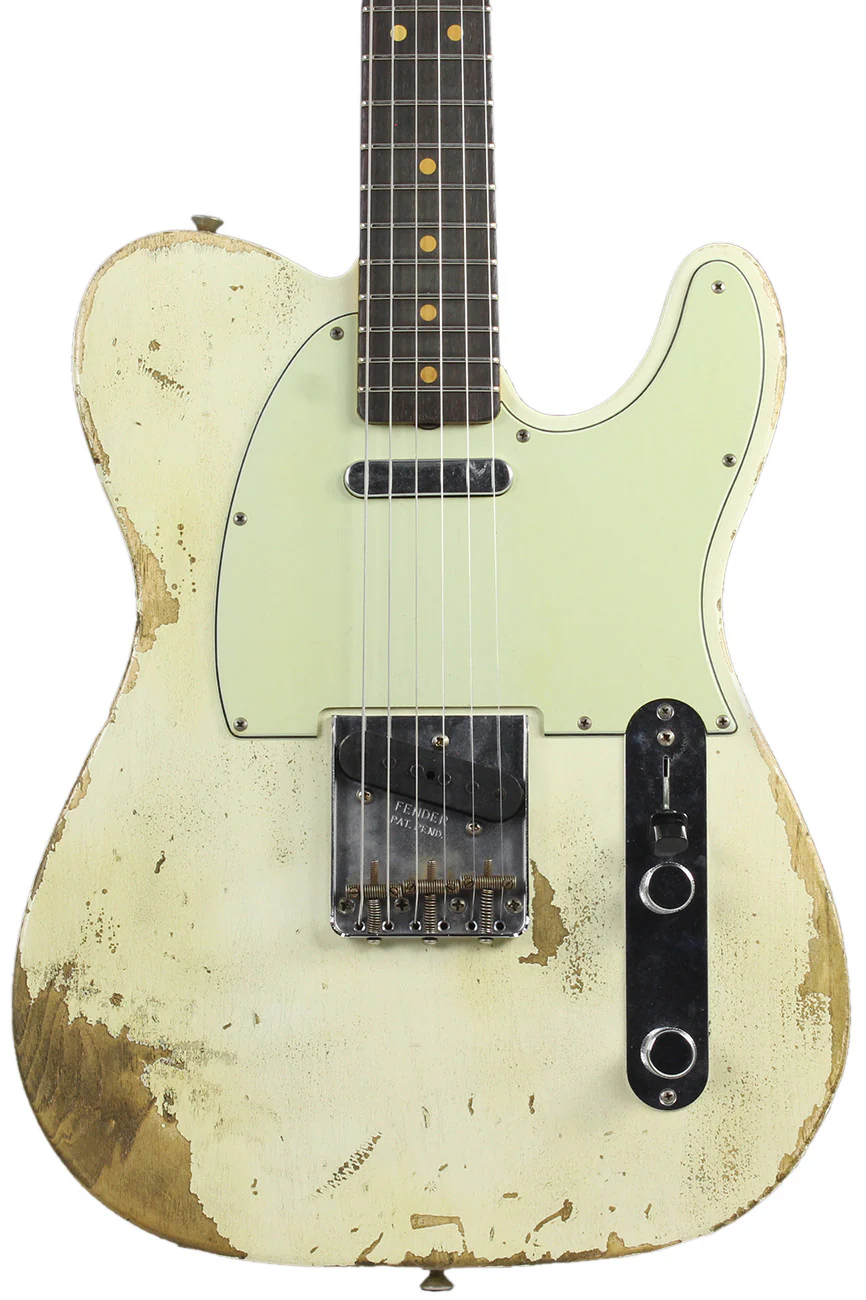 Fender Custom Shop 63 Heavy Relic Compound Radius Tele - Aged Olympic White - NAMM - Image 3