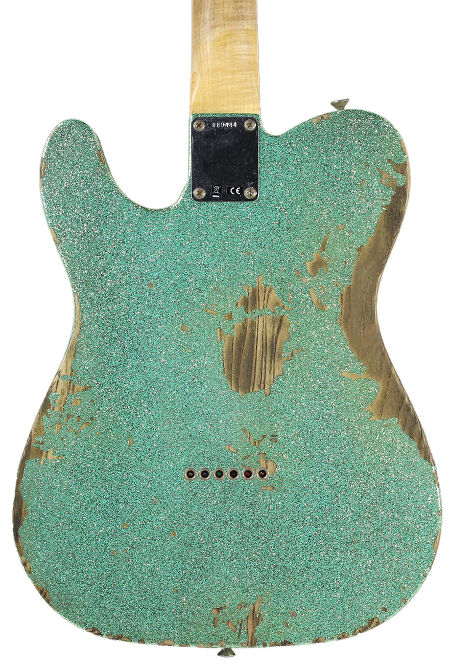 Fender Custom Shop 60s Heavy Relic Compound Radius Tele - Sea Foam Green Sparkle - NAMM - Image 4
