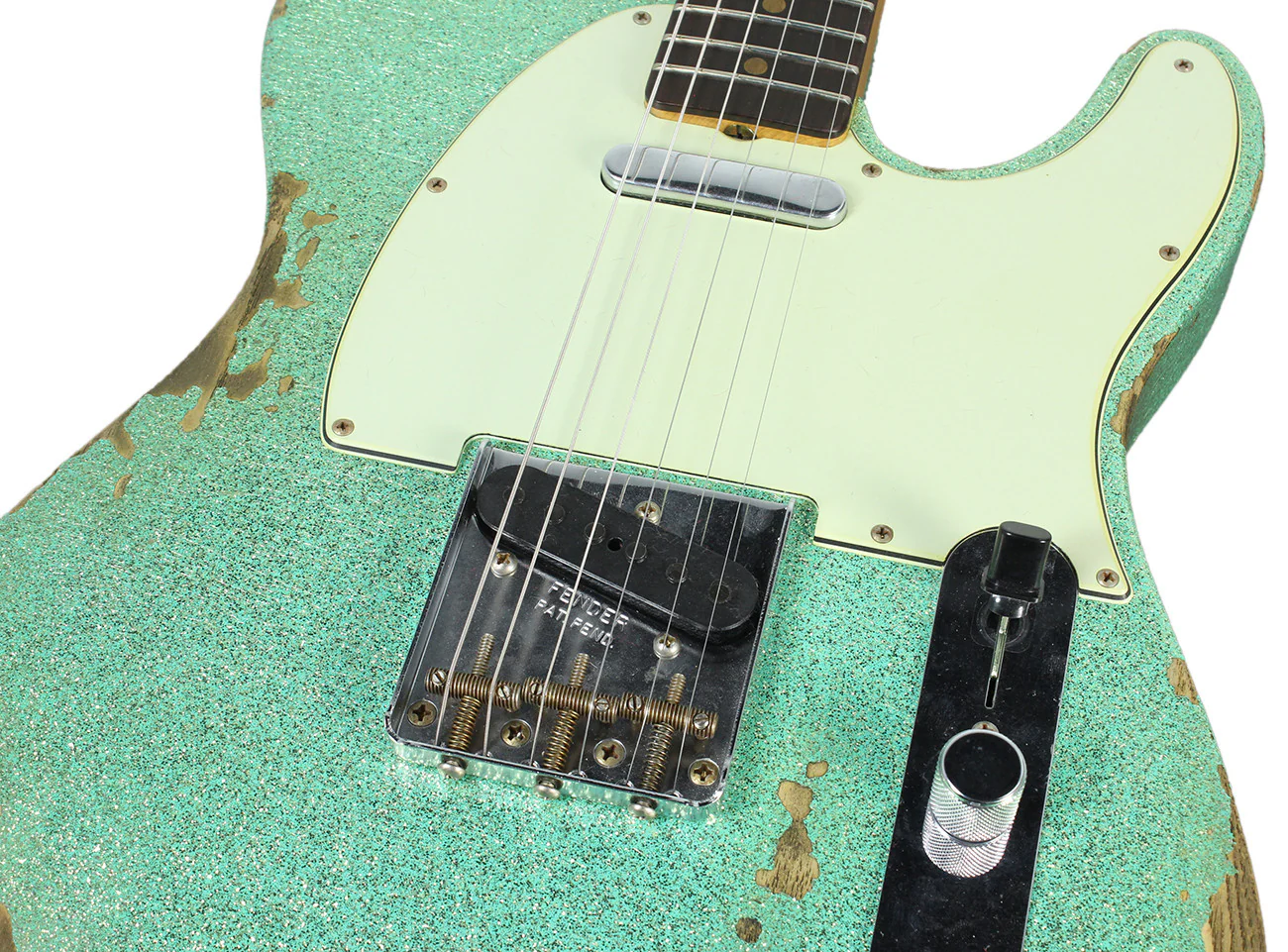 Fender Custom Shop 60s Heavy Relic Compound Radius Tele - Sea Foam Green Sparkle - NAMM - Image 7