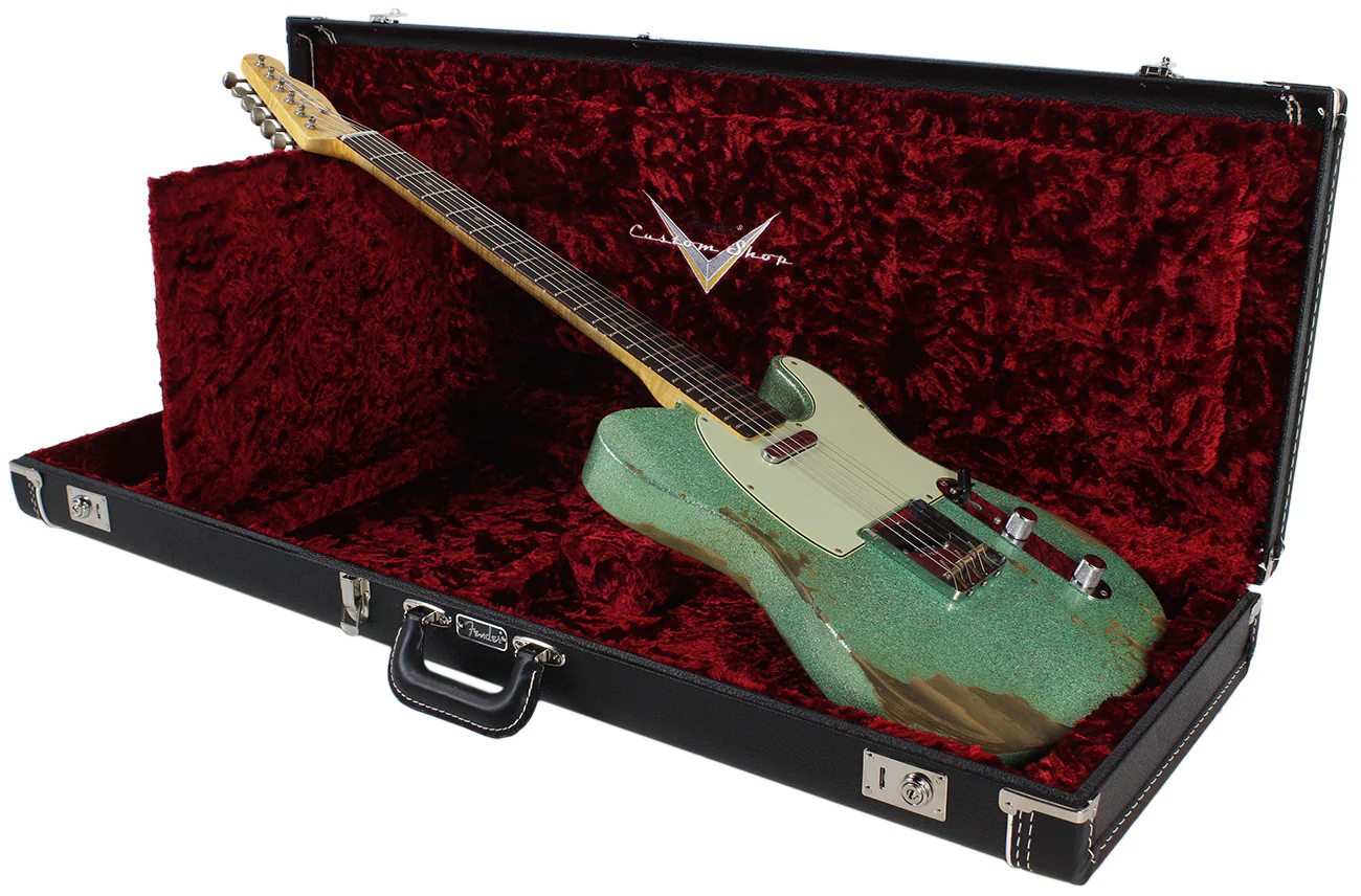 Fender Custom Shop 60s Heavy Relic Compound Radius Tele - Sea Foam Green Sparkle - NAMM - Image 9