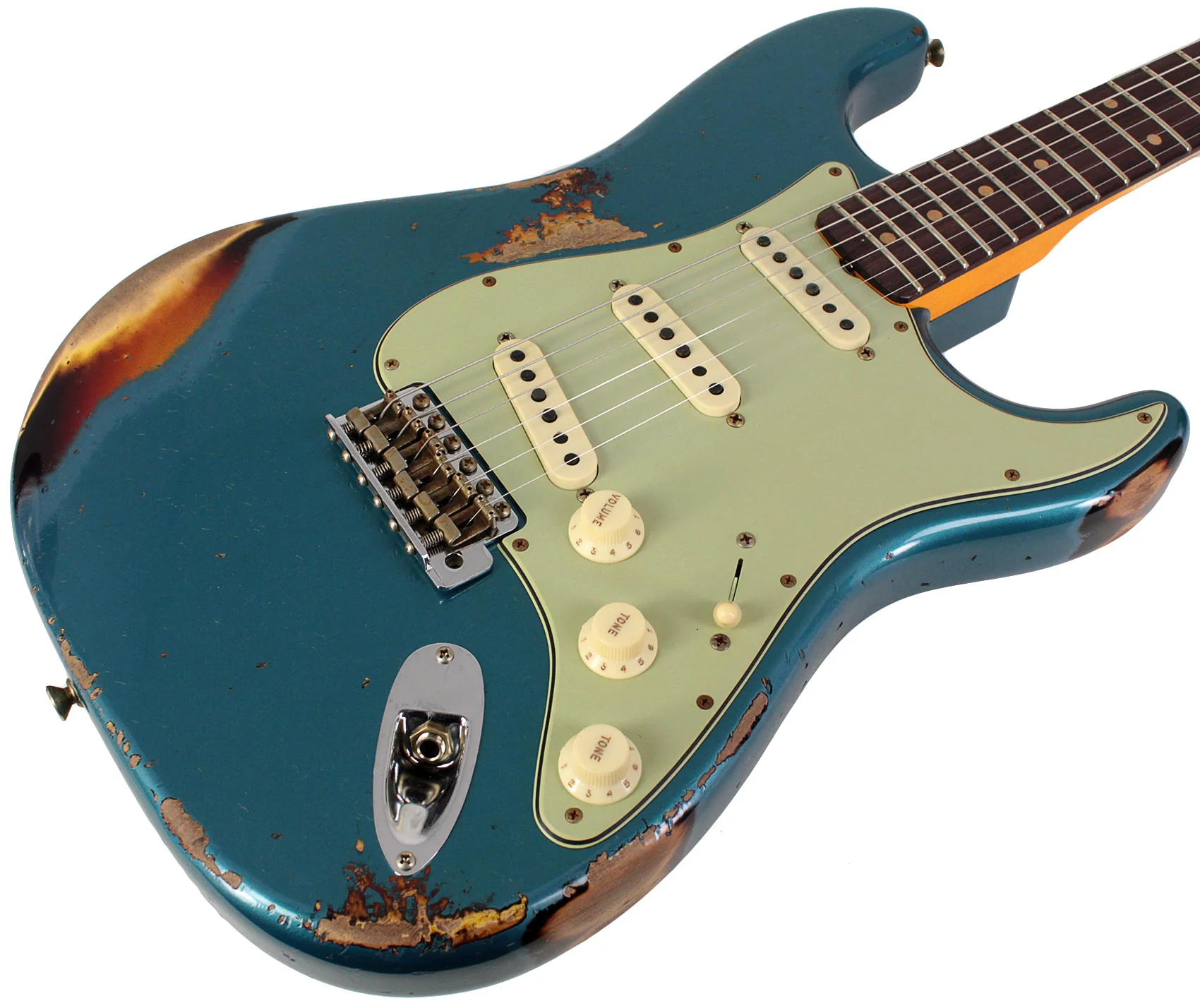 Fender Custom Shop '61 Strat, Heavy Relic, Aged Ocean Turquoise over 3-Color Burst - Image 2