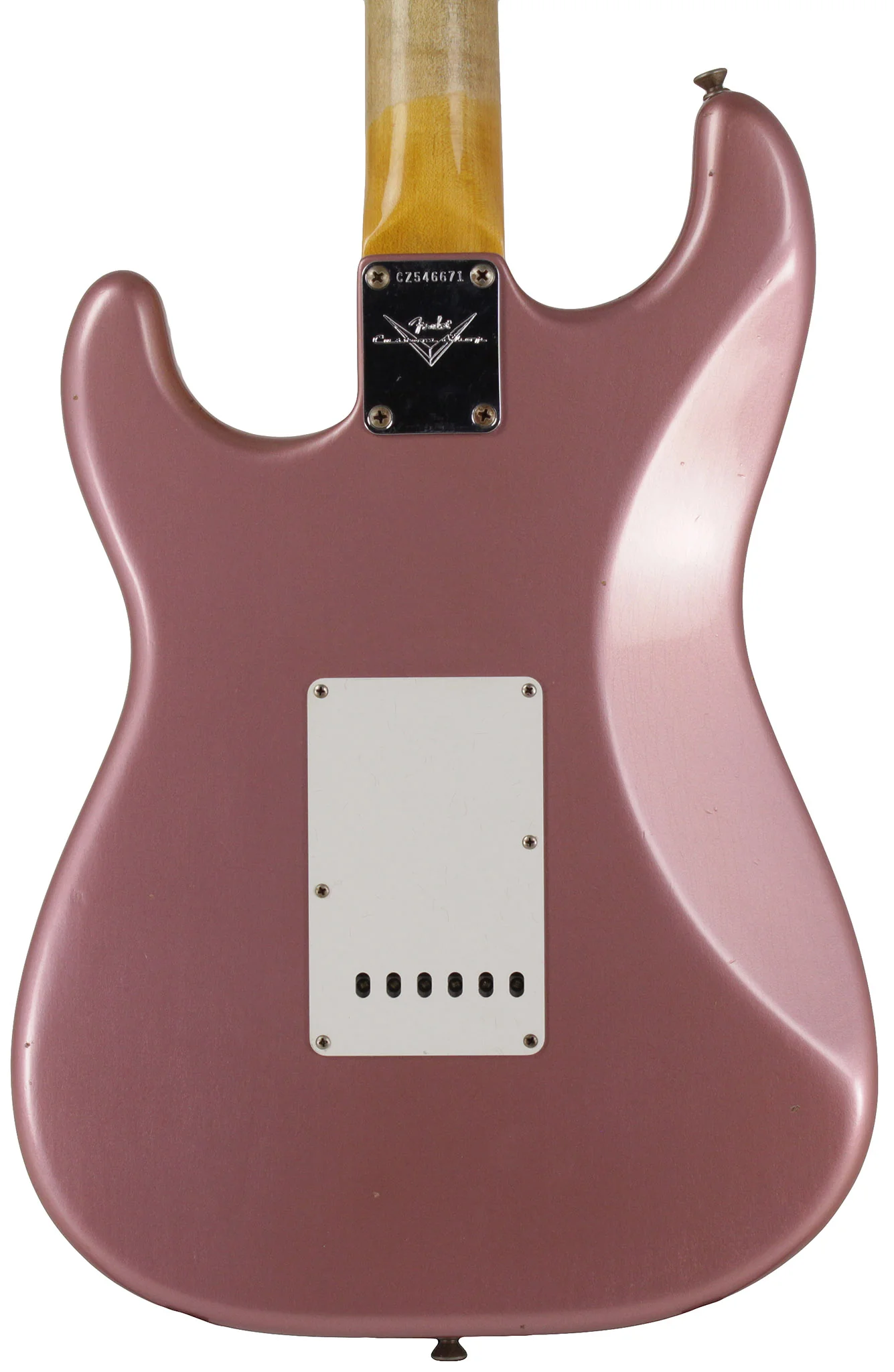 Fender Custom Shop 64 Journeyman Strat Guitar, Faded, Aged Burgundy Mist Metallic - Image 7