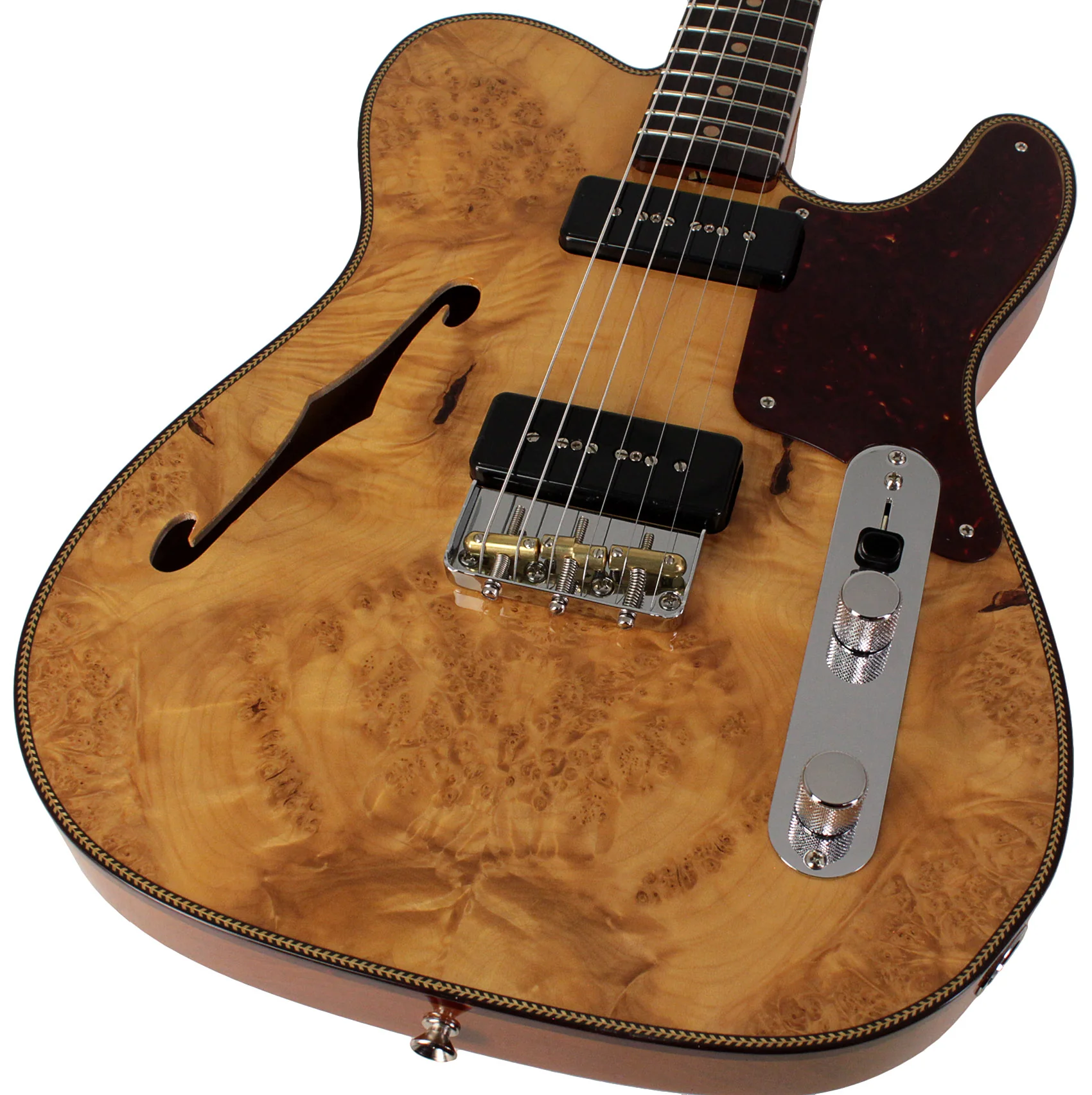 Fender Custom Shop Artisan Dual P90 Maple Burl Telecaster, Aged Natural - Image 3