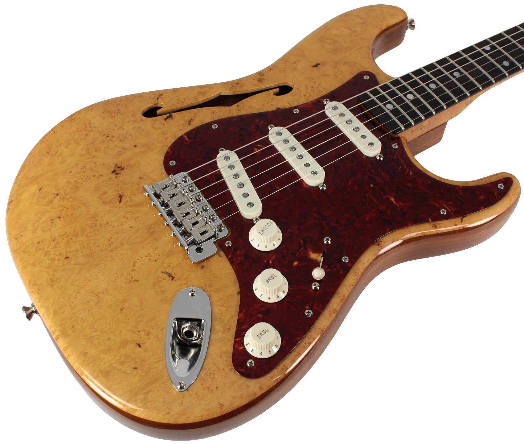 Fender Custom Shop Artisan Stratocaster Thinline - AAAA Maple Flame Burl Top - Image 2