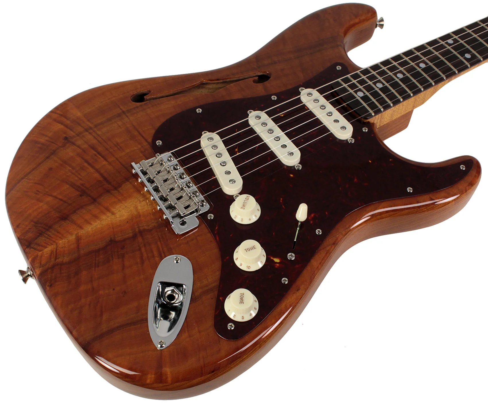 Fender Custom Shop Artisan Stratocaster, Thinline Roasted Ash Body, 4A Figured Koa Top - Image 2