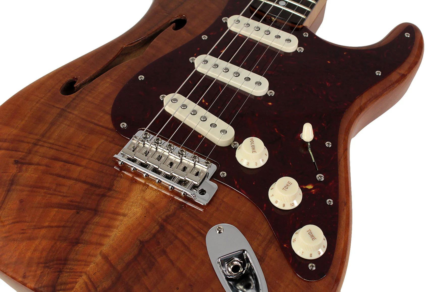 Fender Custom Shop Artisan Stratocaster, Thinline Roasted Ash Body, 4A Figured Koa Top - Image 3