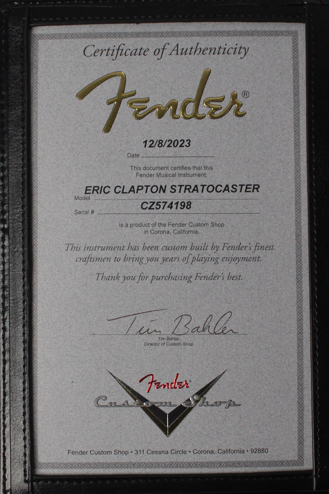 Fender Custom Shop Eric Clapton Signature Stratocaster, Black - Image 10