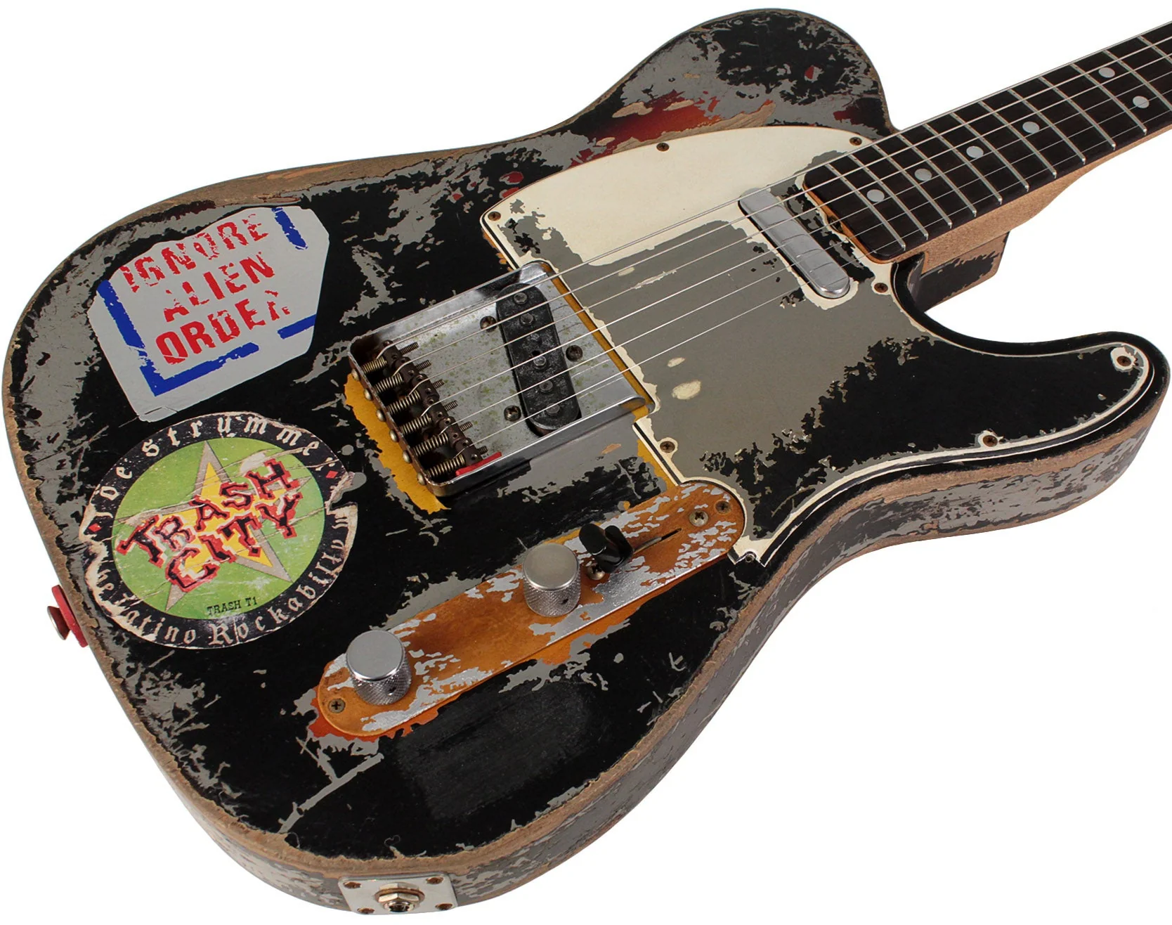 Fender Custom Shop Masterbuilt Joe Strummer Telecaster, Limited, Super Heavy Relic, Aged Black over 3-Color Sunburst - Image 2
