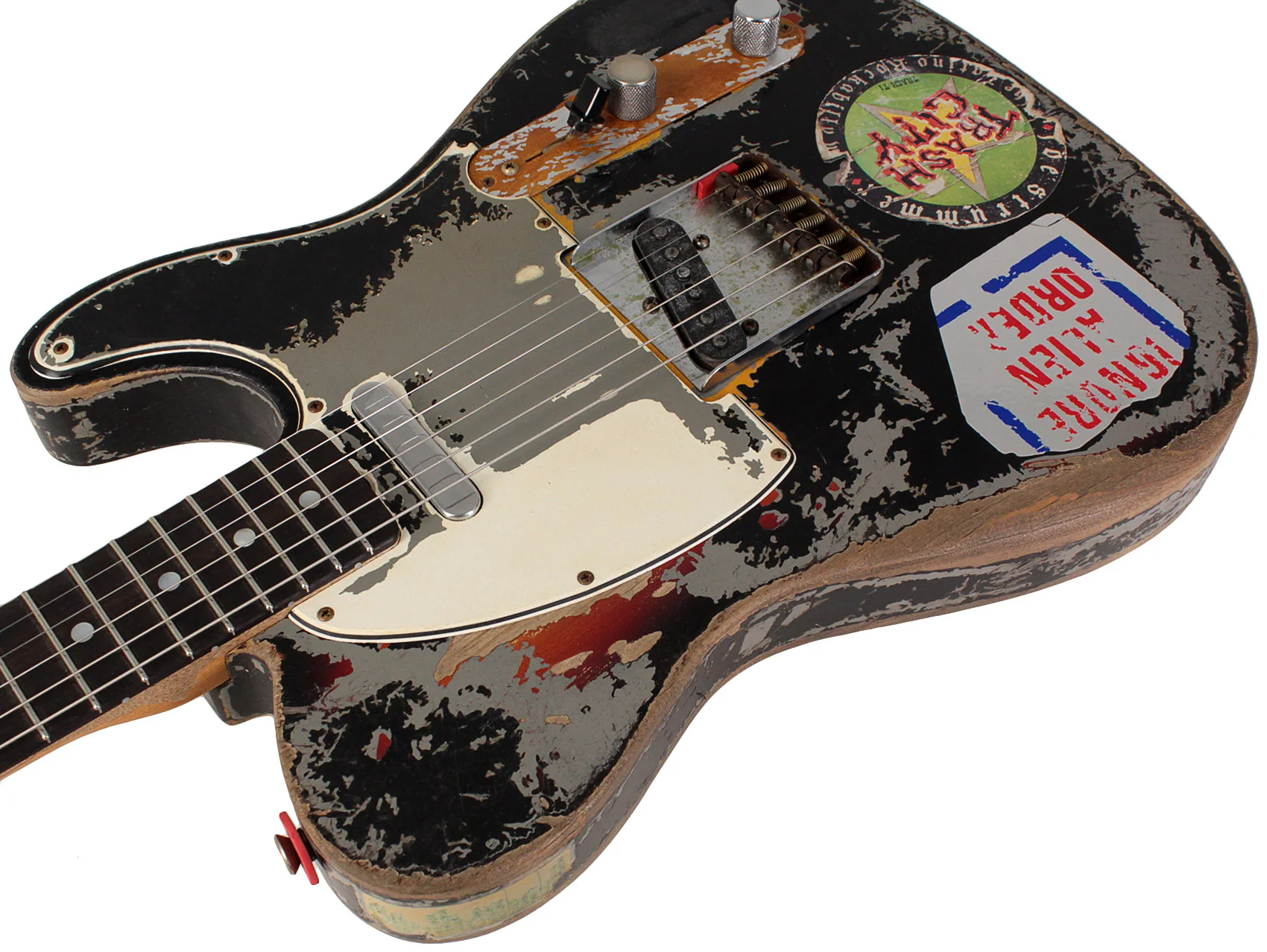 Fender Custom Shop Masterbuilt Joe Strummer Telecaster, Limited, Super Heavy Relic, Aged Black over 3-Color Sunburst - Image 5