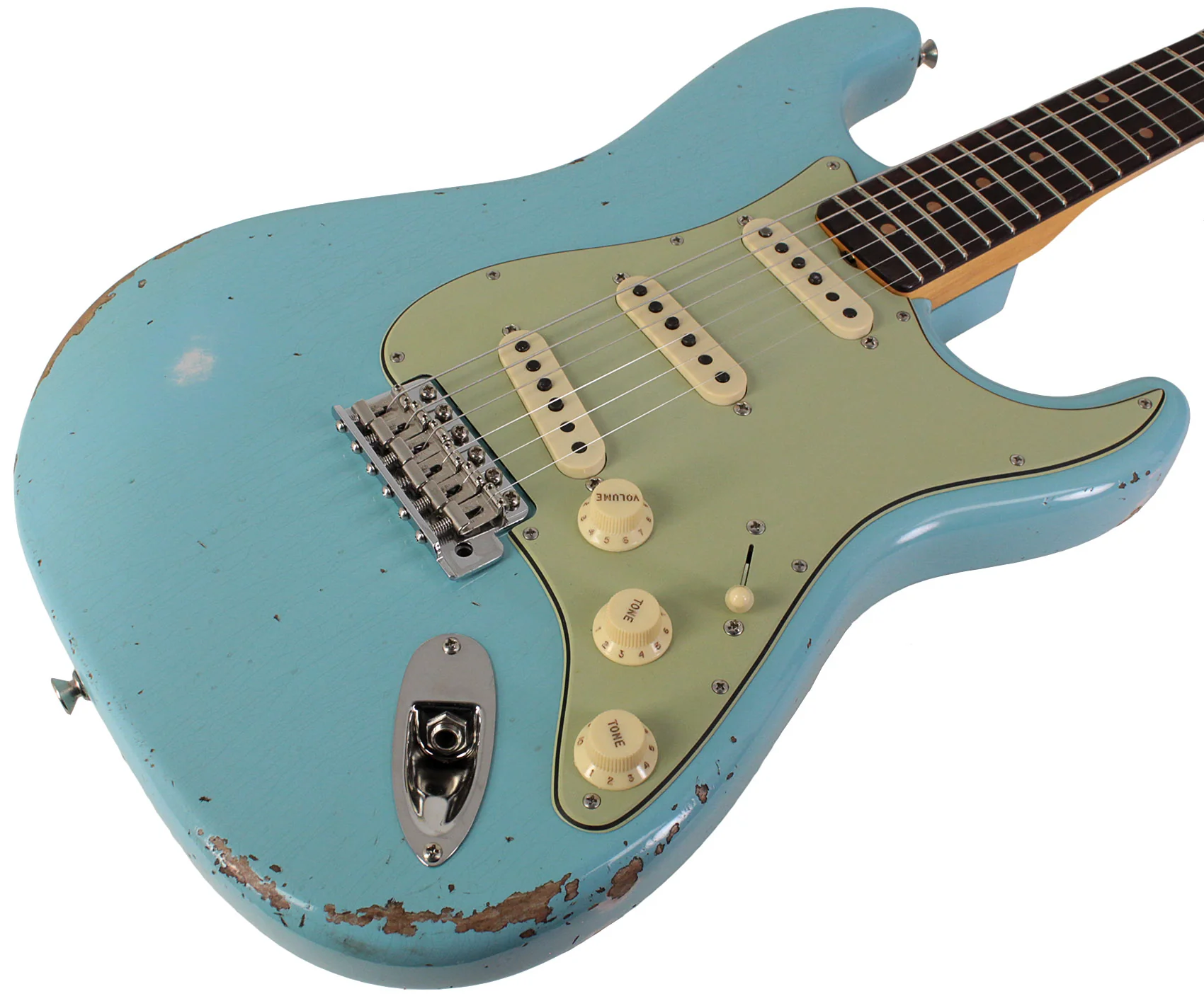 Fender Custom Shop Late 1962 Stratocaster, Relic, Faded Aged Daphne Blue - Image 2